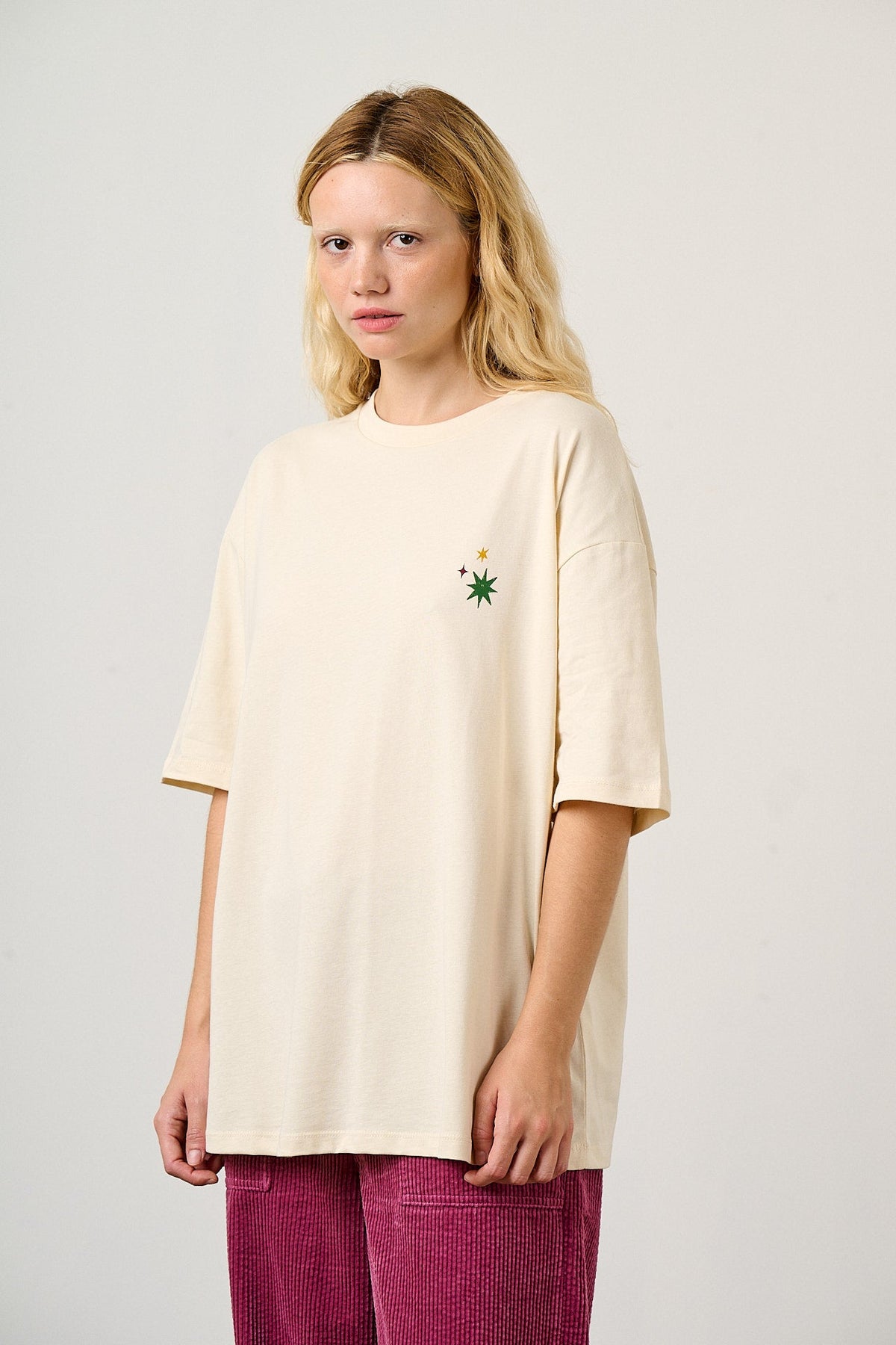 Benny - Organic Cotton Oversized Tee in Masquerade Tile