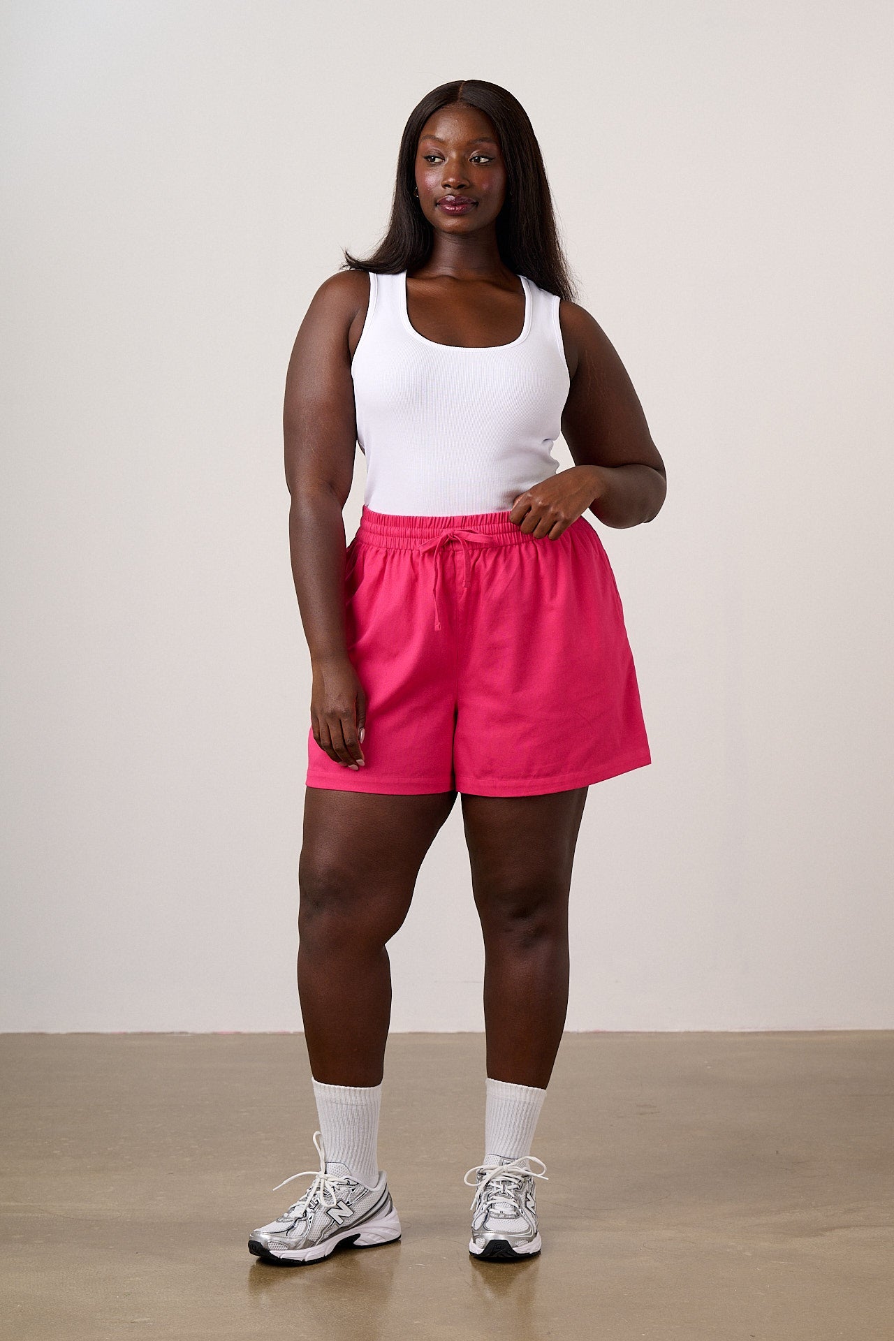 Charlie  - Cotton Shorts in in Fuchsia Rose