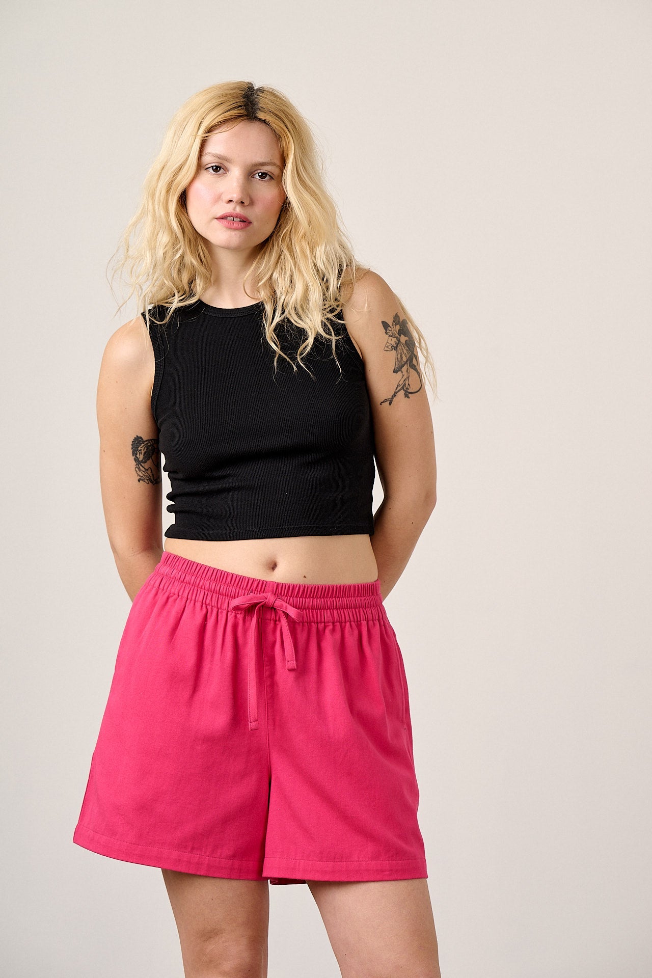 Charlie  - Cotton Shorts in in Fuchsia Rose