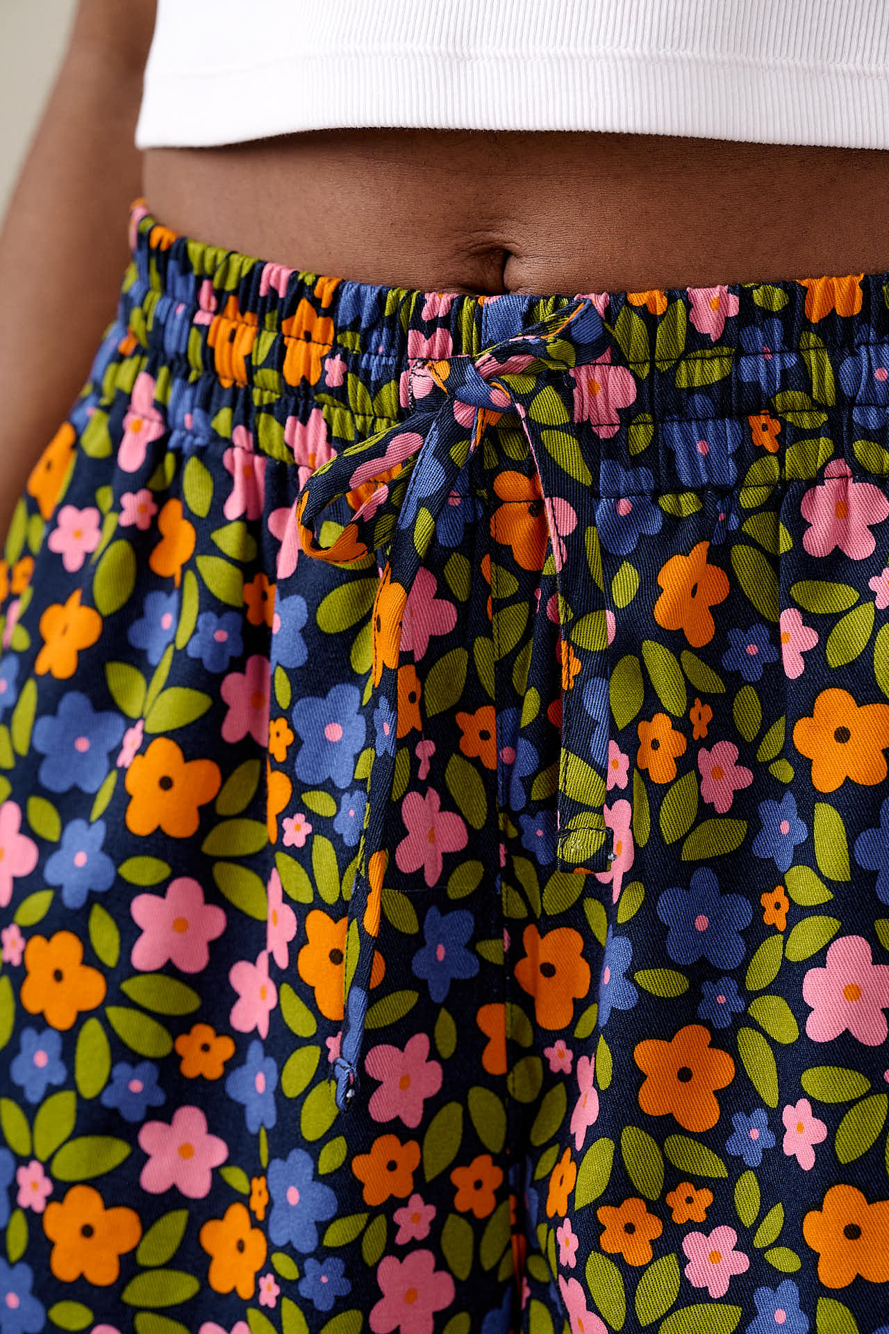 Charlie - Cotton Beach Shorts in Navy Floral