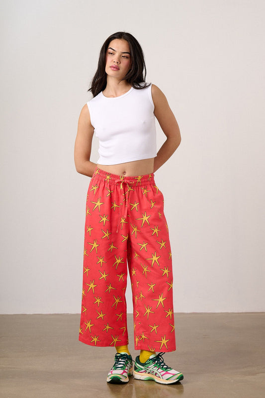 Bee Illustrates Pride 2026 - Chuck -  Wide Leg Cotton Trousers in Pink