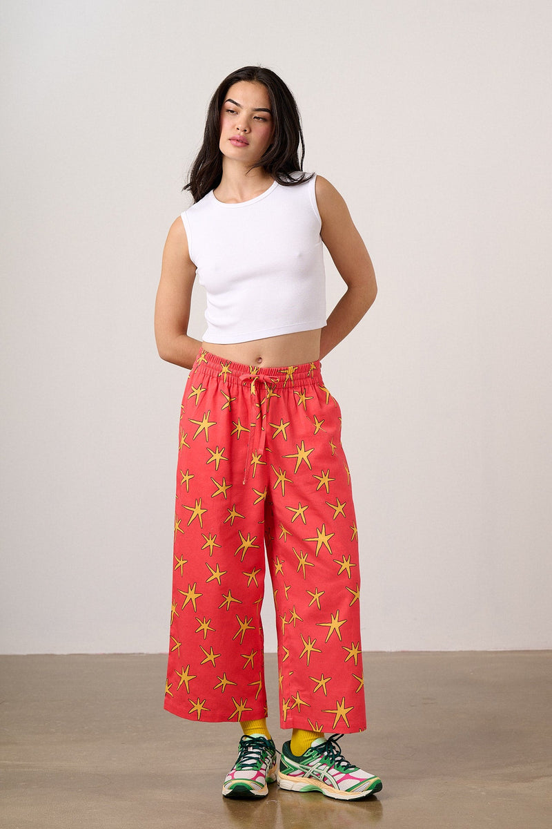 Bee Illustrates Pride 2026 - Chuck -  Wide Leg Cotton Trousers in Pink