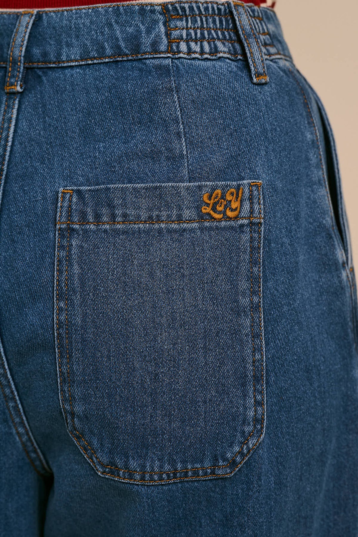 Cole 'New Improved Fit' - Organic Denim Wide Leg Jeans in Mid Wash Blue