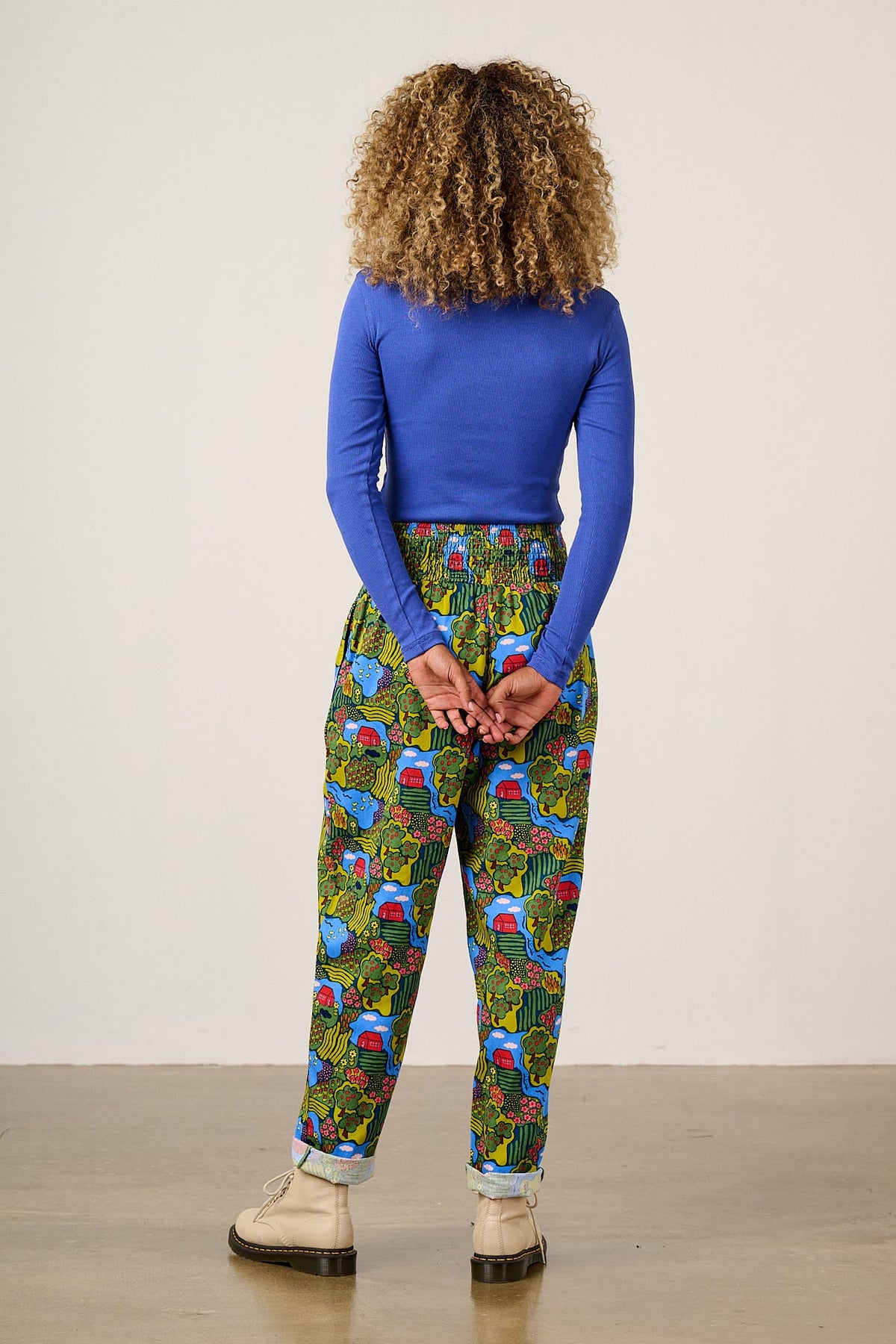 Alexa - Organic Cotton Trousers in Farmyard Scene