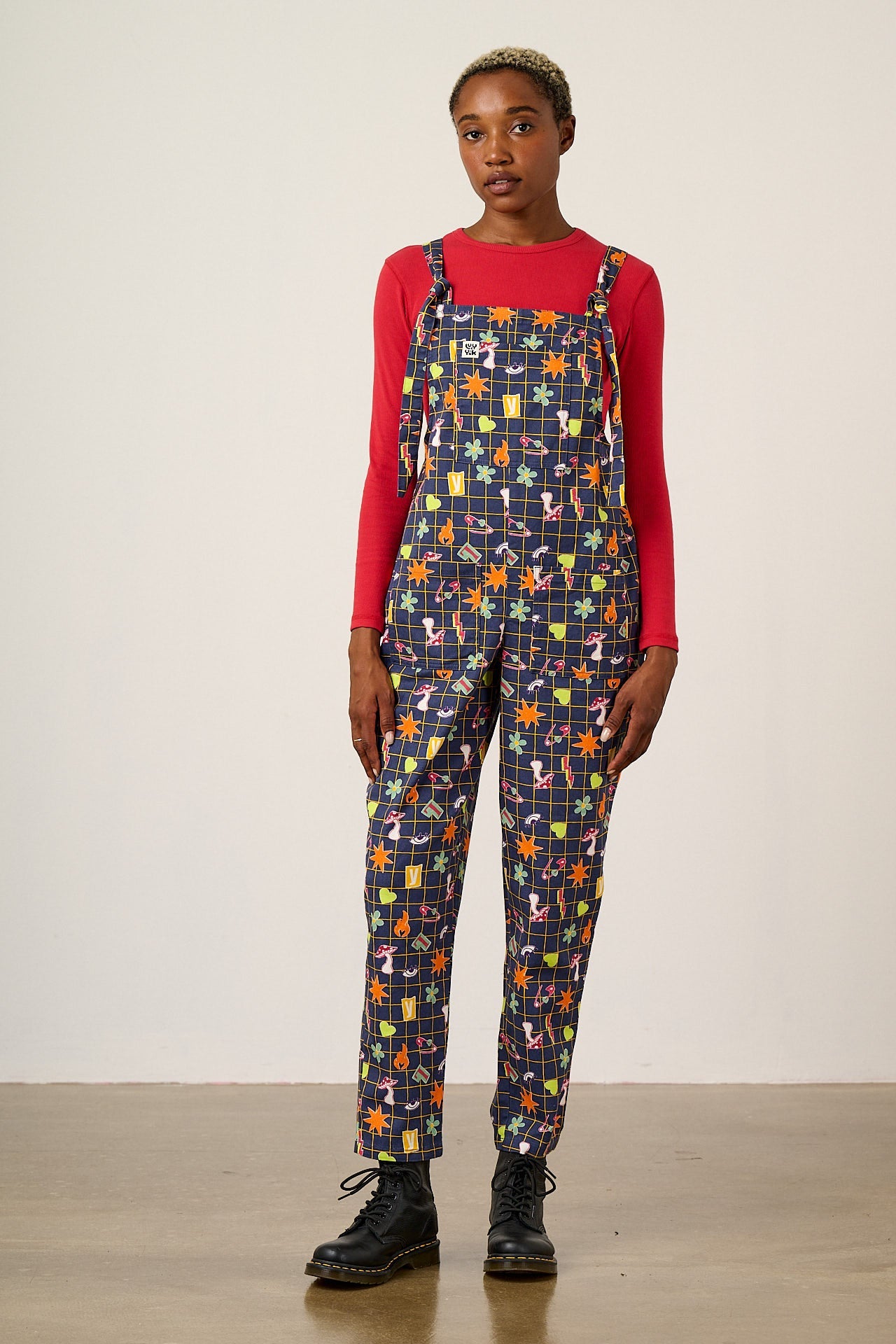 Original - Cotton Dungaree in Punk Energy Grid Motif