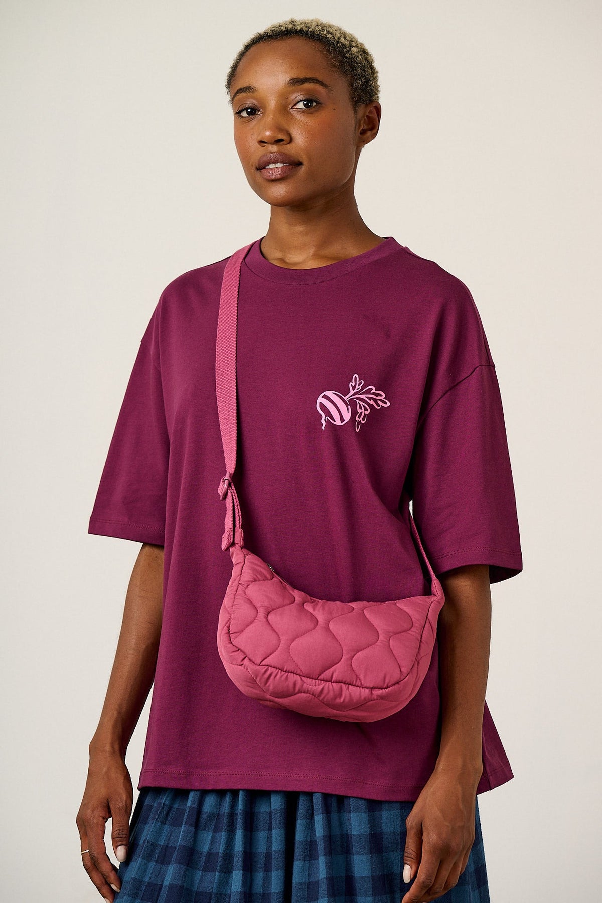 Reims Crossbody Bag - Recycled Polyester in Raspberry