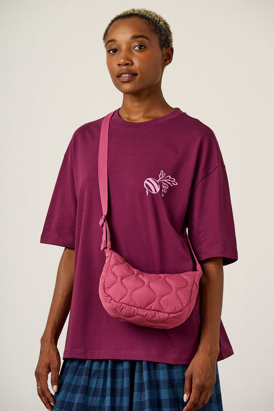 Reims Crossbody Bag - Recycled Polyester in Raspberry