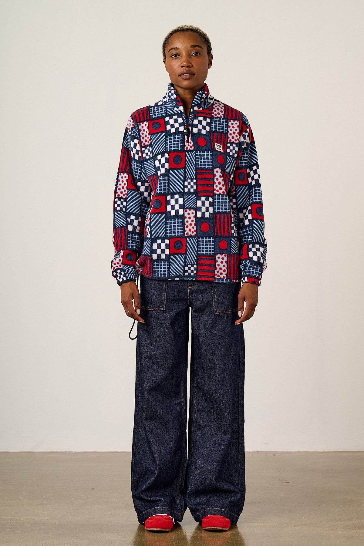 Stevie - Fleece in Ahoy There Checkerboard