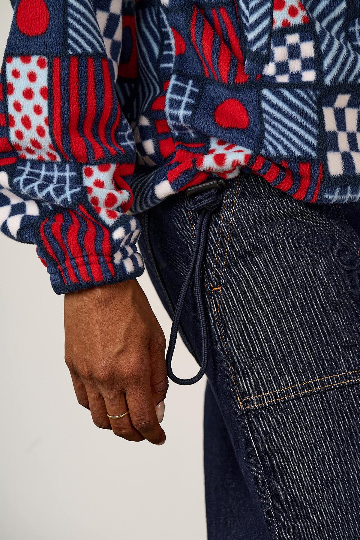 Stevie - Fleece in Ahoy There Checkerboard