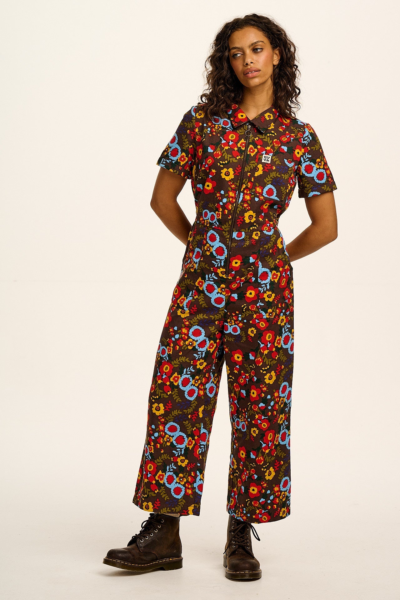 Ragan - Cotton Jumpsuit in Follow Trails Floral Print