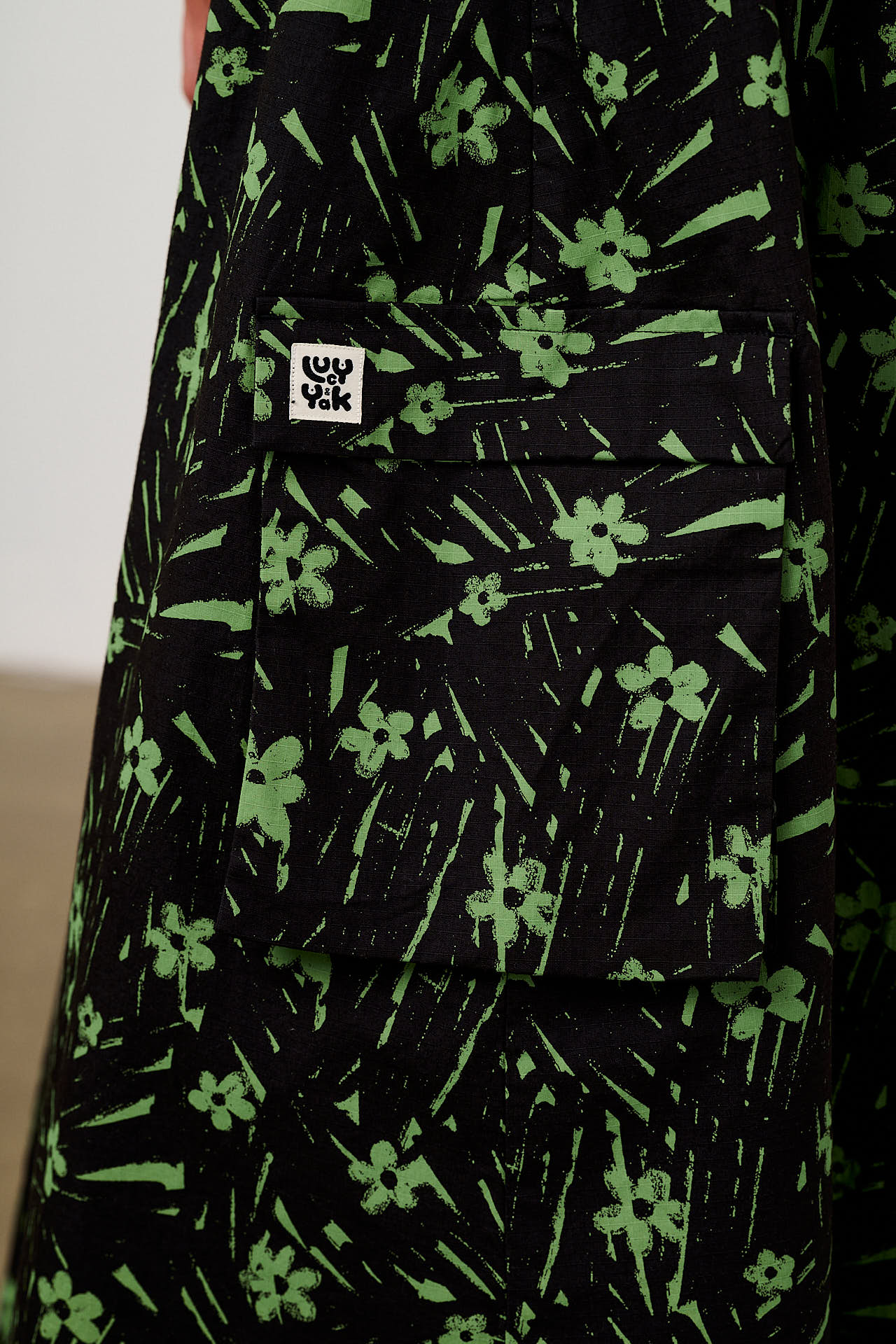 Dakota - Ripstop Midi Skirt in Punk Scribble Floral