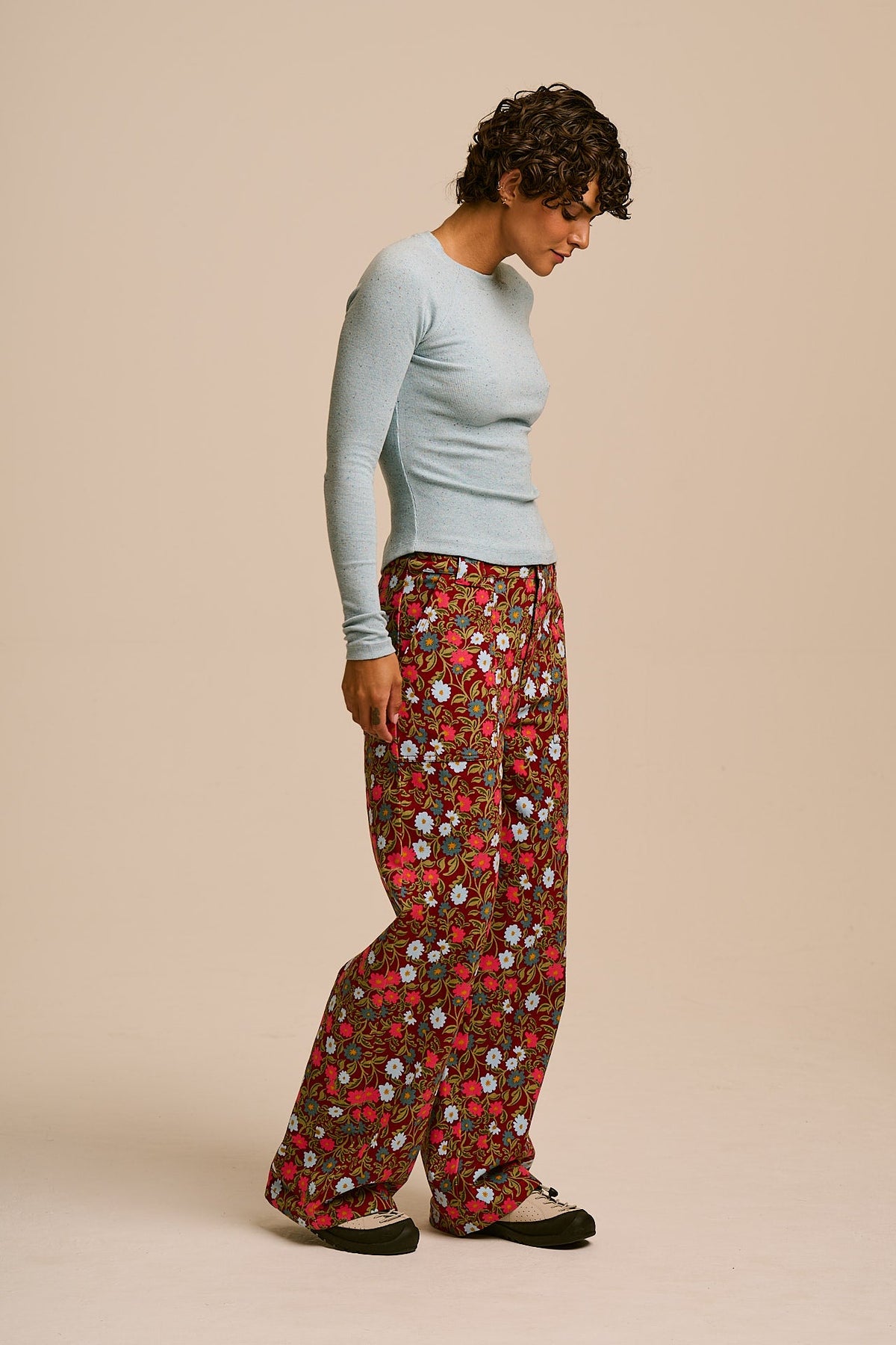 Delores Wide Leg Trousers - Organic Cotton in Palace Floral Print