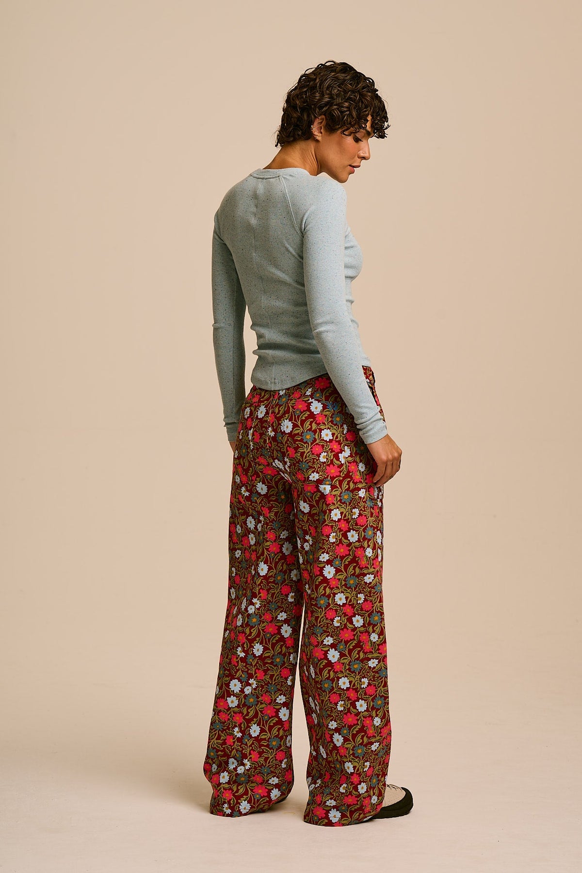 Delores Wide Leg Trousers - Organic Cotton in Palace Floral Print