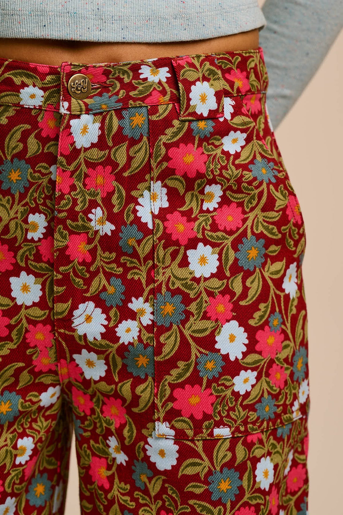 Delores Wide Leg Trousers - Organic Cotton in Palace Floral Print