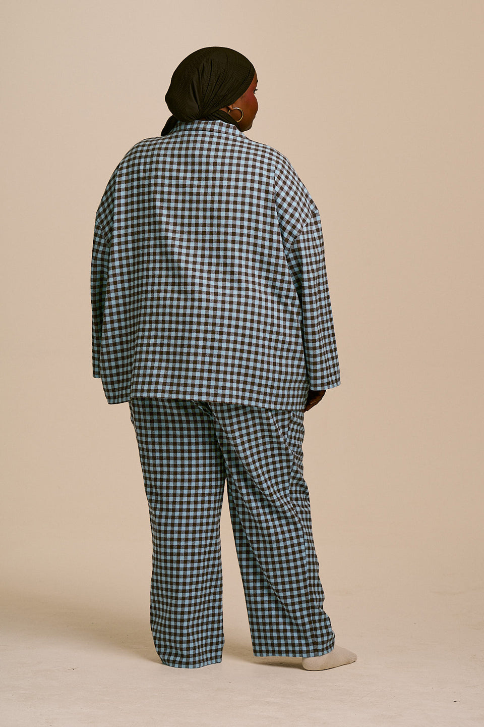 Dreamer - Pyjamas in Blue and Brown Checkerboard