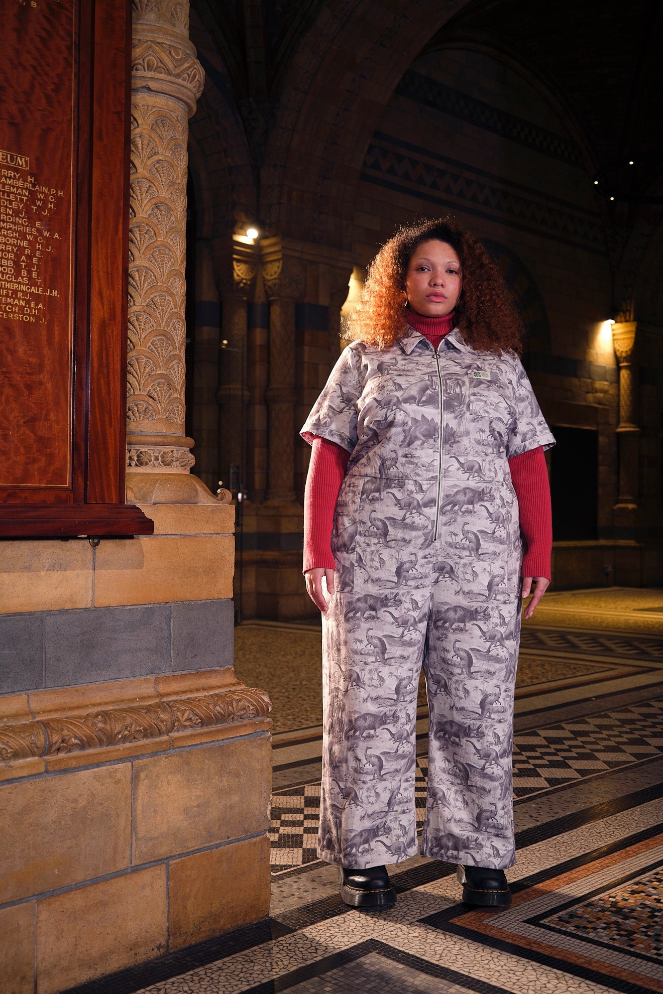 L.E. Ragan - Cotton Jumpsuit in Dinosaurs Natural History Museum & Yak