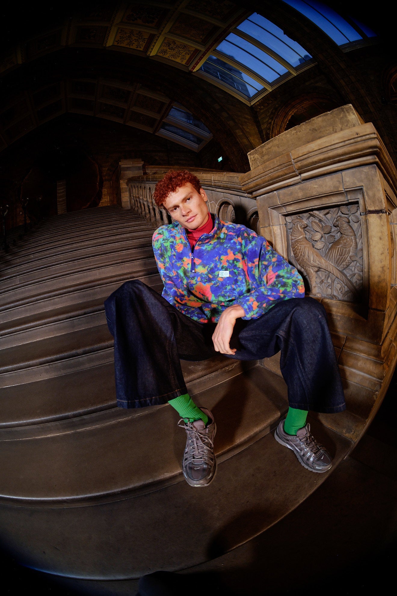 L.E. Stevie - Polar Fleece in Digital Blur Natural History Museum & Yak