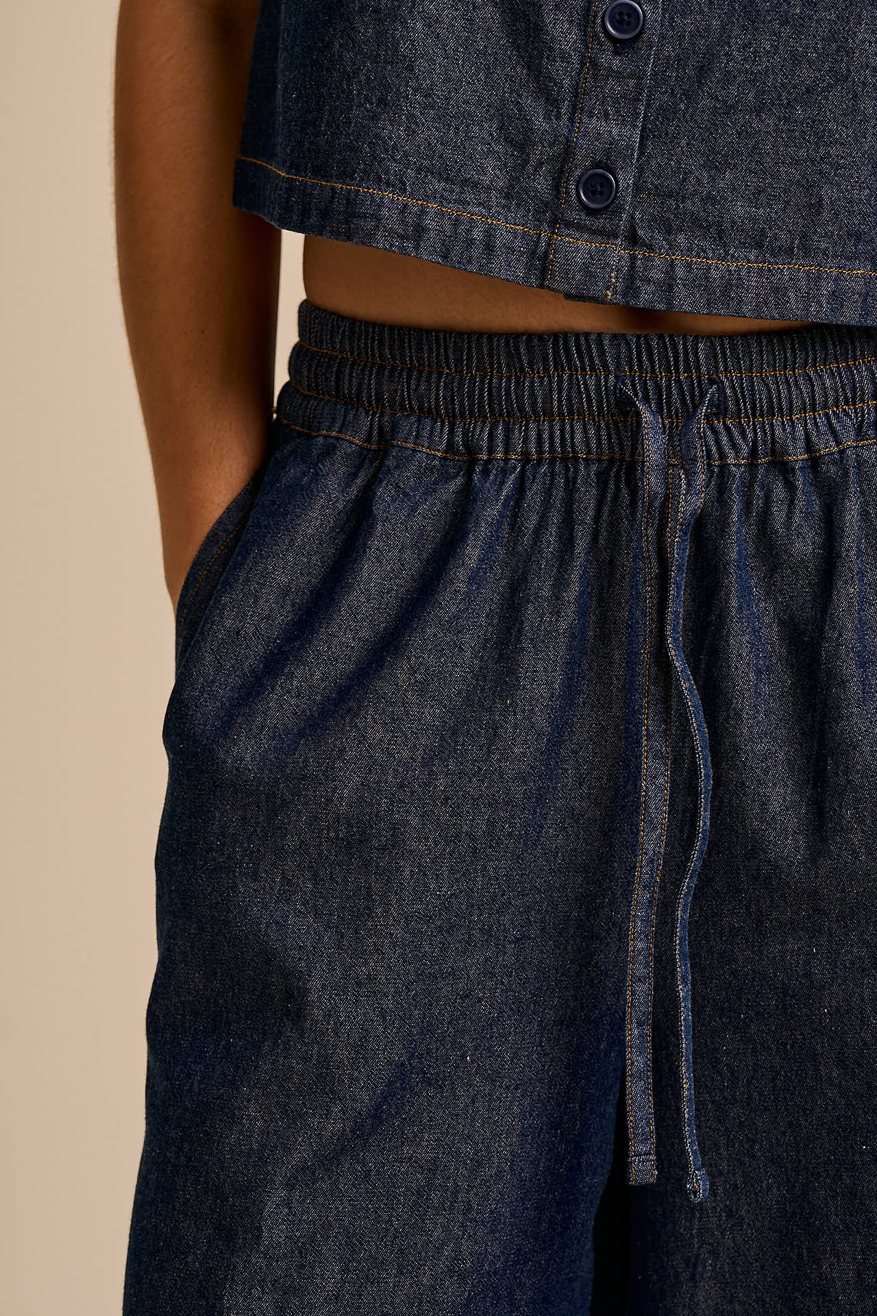 Carlos - Cotton Jorts in Indigo Blue