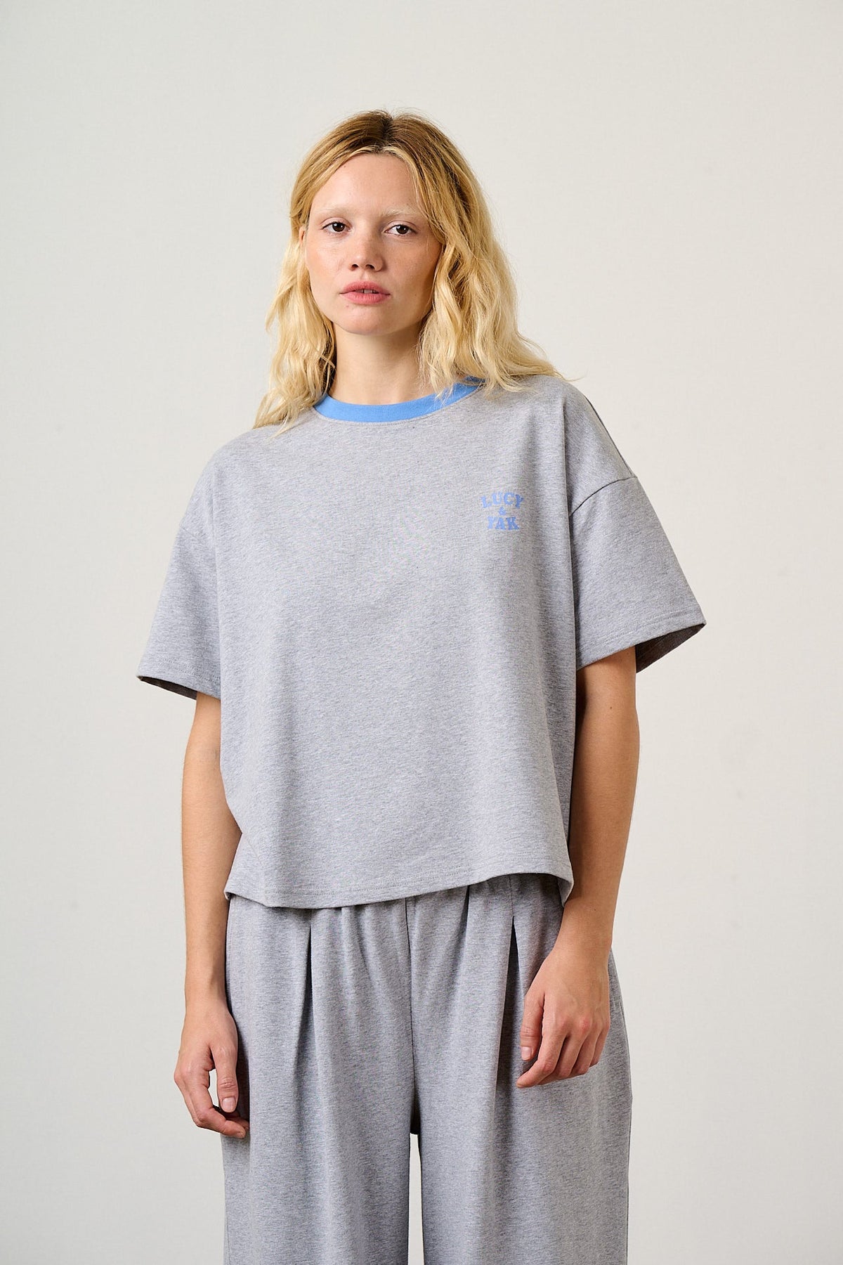 Everlie - Oversized Cotton Marl Tee in Grey Marl