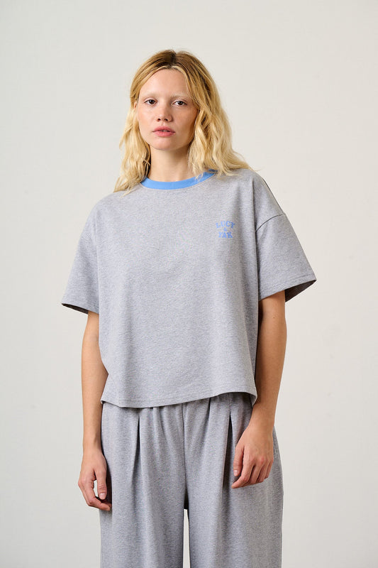 Everlie Oversized T-Shirt - Organic Cotton in Grey Marl