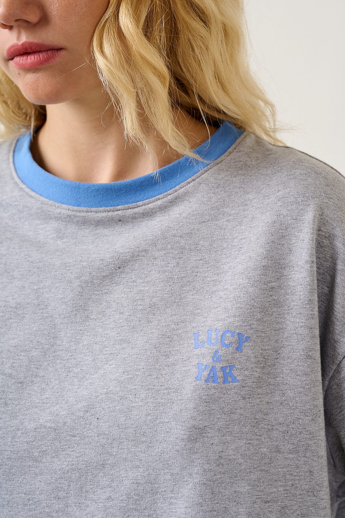 Everlie - Oversized Cotton Marl Tee in Grey Marl