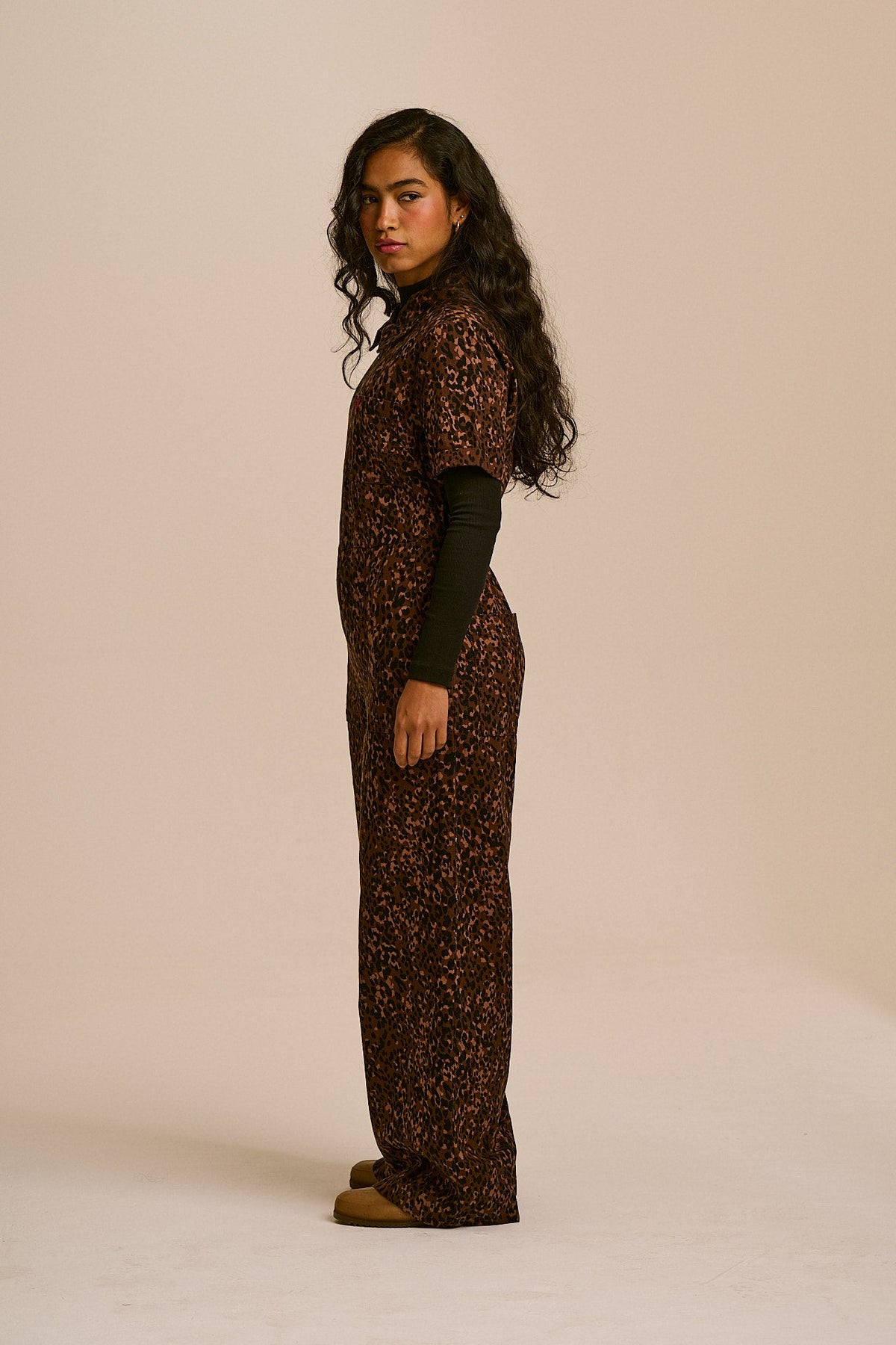 Finnegan Full Length Jumpsuit - Organic Cotton Twill in Animal