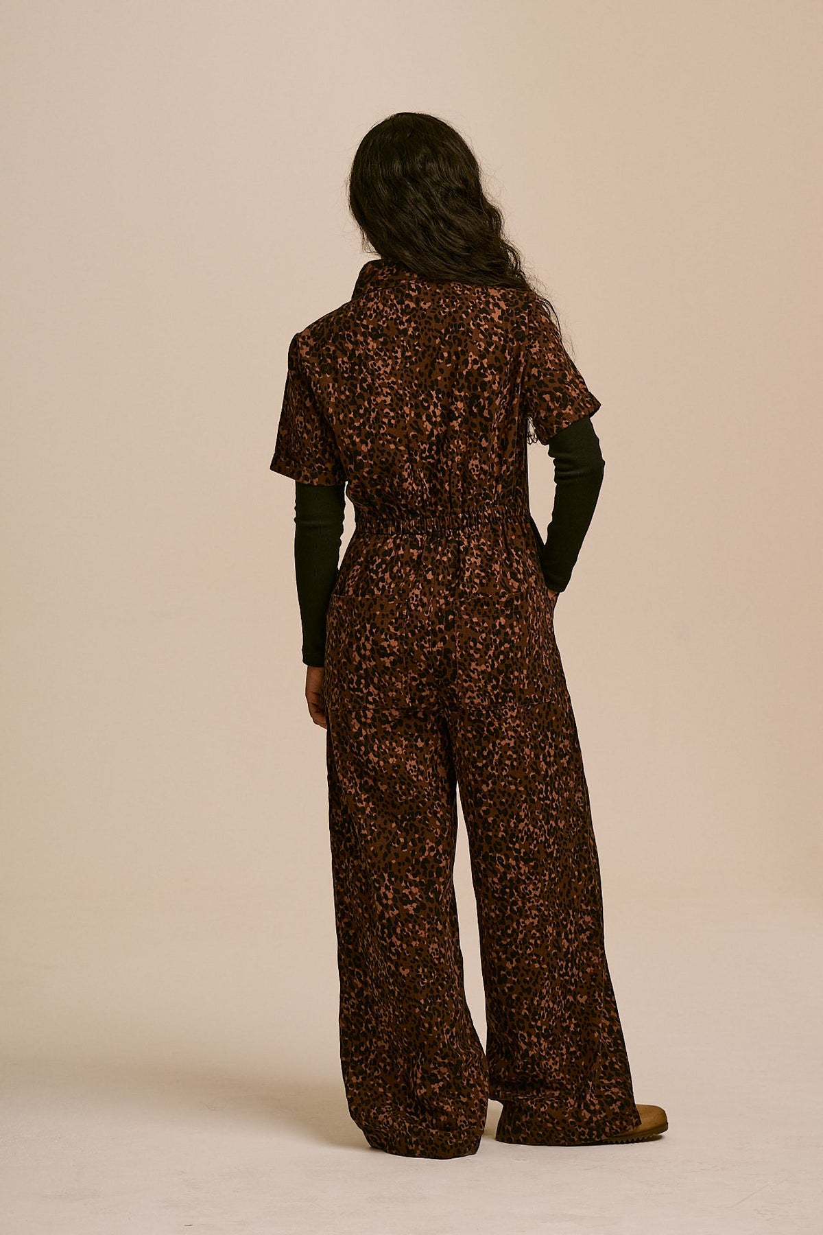 Finnegan Full Length Jumpsuit - Organic Cotton Twill in Animal