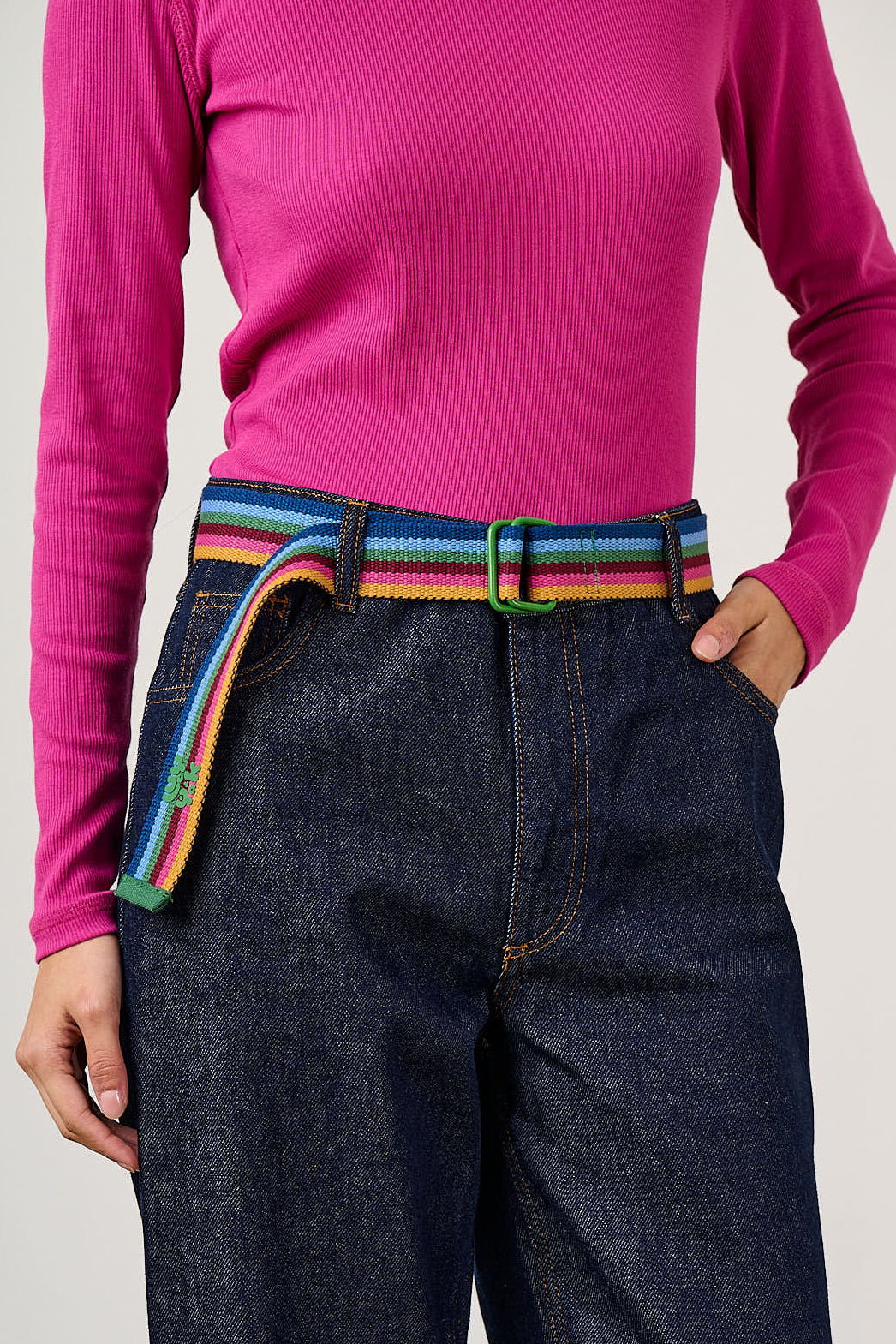 Flynn - Organic Cotton D-Ring Webbing Belt Masquerade Stripe