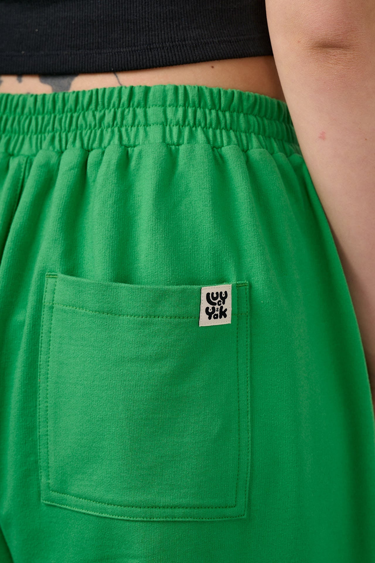 Freddie - Barrel Leg Cotton Jersey Trouser in Kelly Green