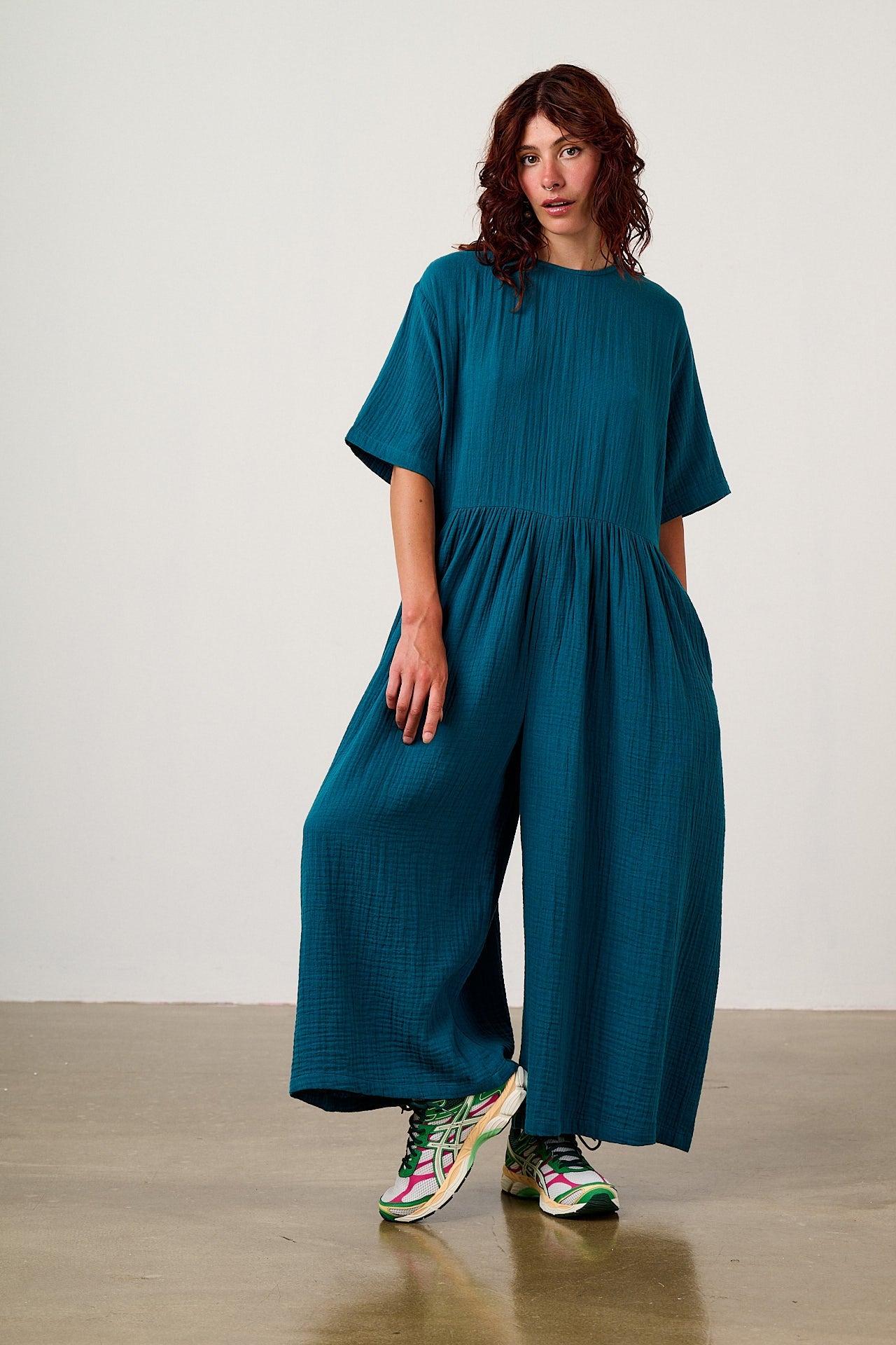 George - Cotton Jumpsuit in Teal