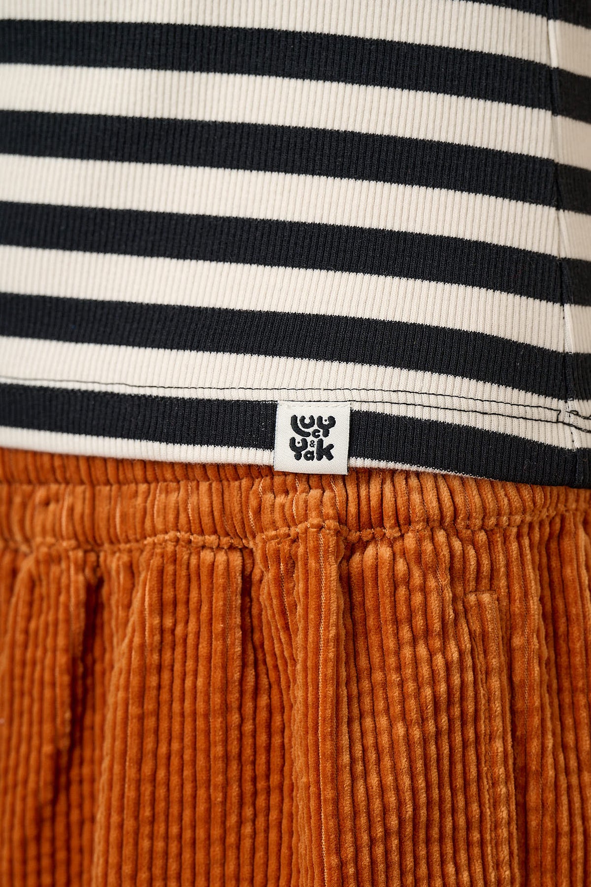 Gracie - Cotton T-Shirt in Monochrome Stripe