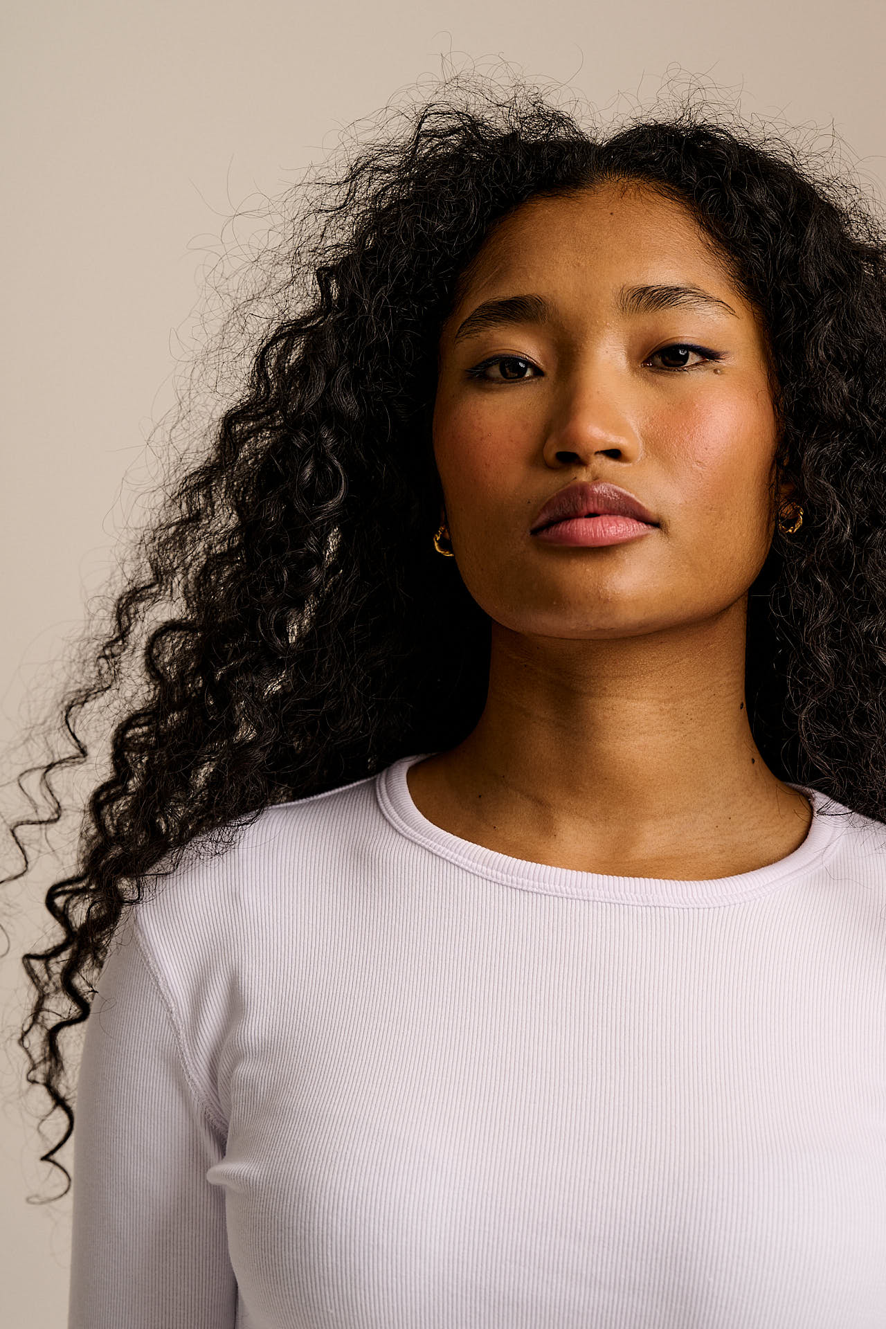 Grayson - Long Sleeve Cotton T-Shirt in White