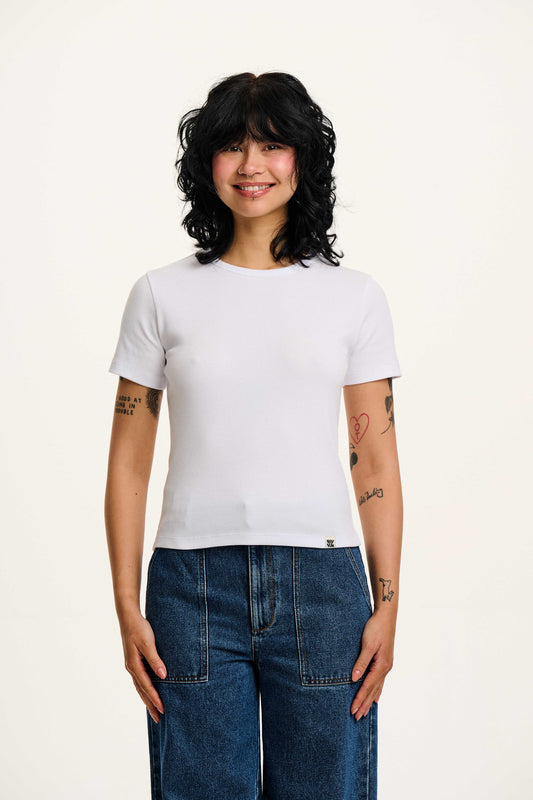 Gracie -  Cotton Tee in White