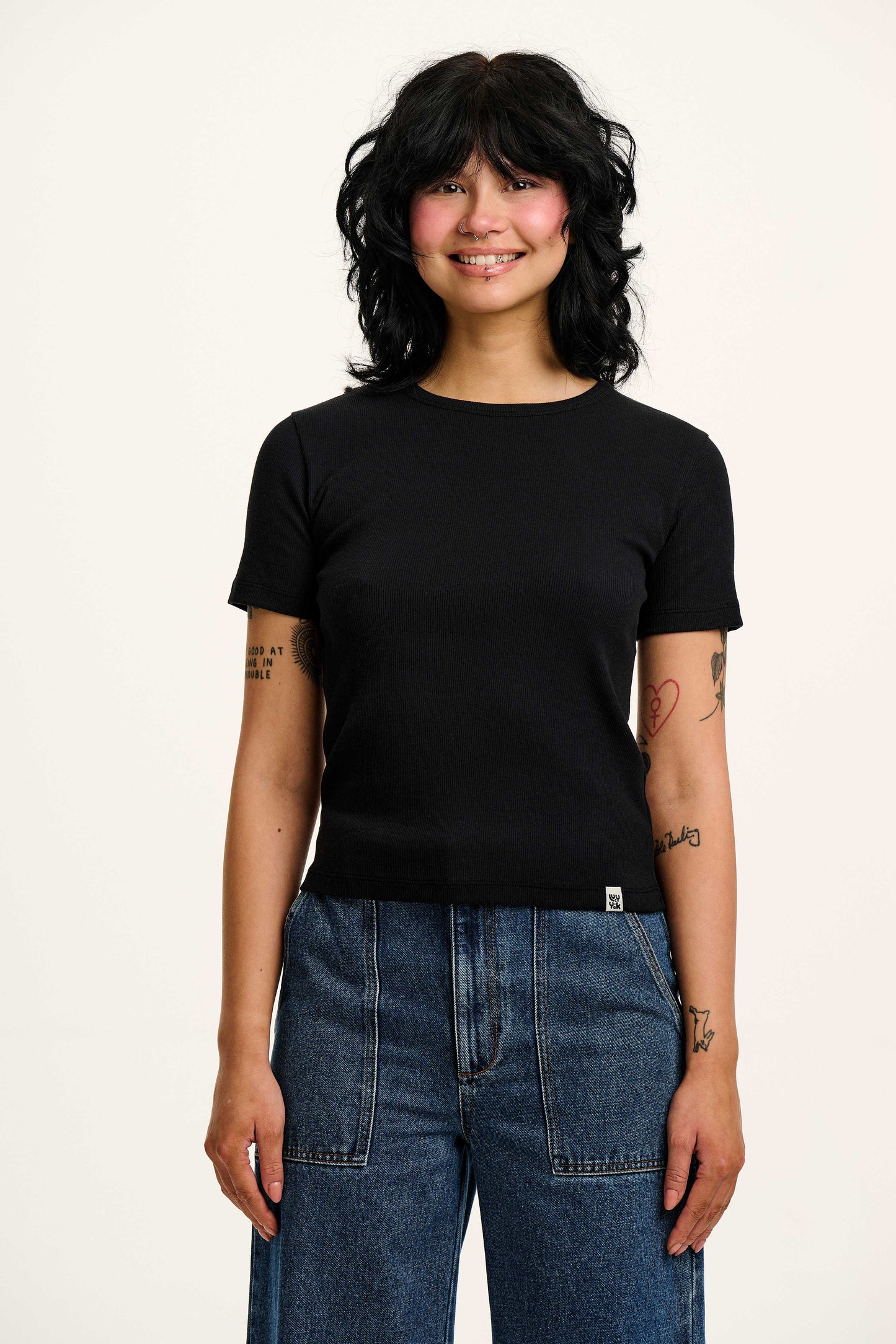 Gracie -  Cotton Tee in Black