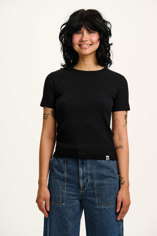 Gracie -  Cotton Tee in Black