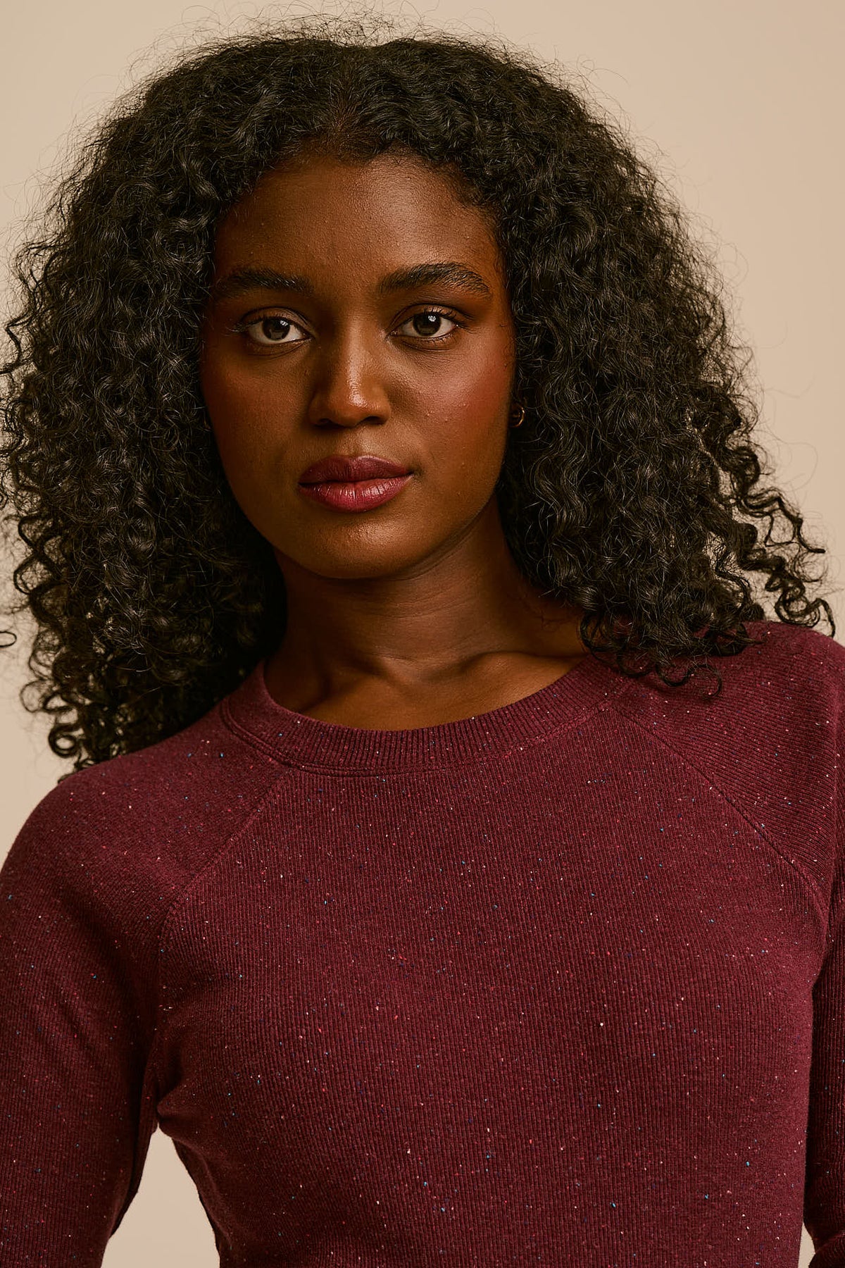 Harlow - Organic Cotton Long Sleeve Raglan Tee in Grape Wine 