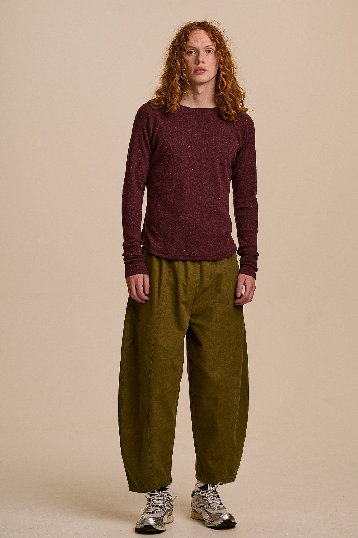 Harlow - Organic Cotton Long Sleeve Raglan Tee in Grape Wine 