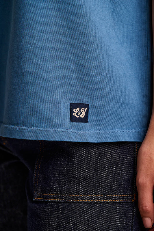 Inessa - Cotton Cap Sleeve T-Shirt in Navy