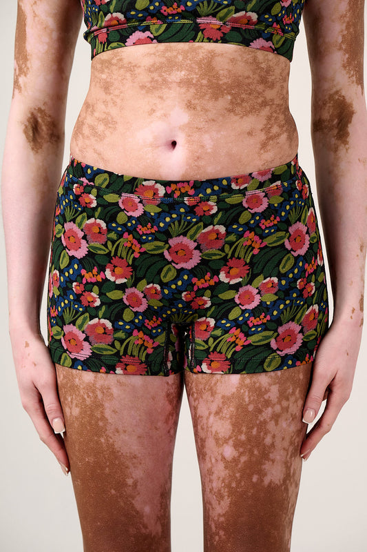 Kit - Viscose Boxer Shorts in Black Marie Print