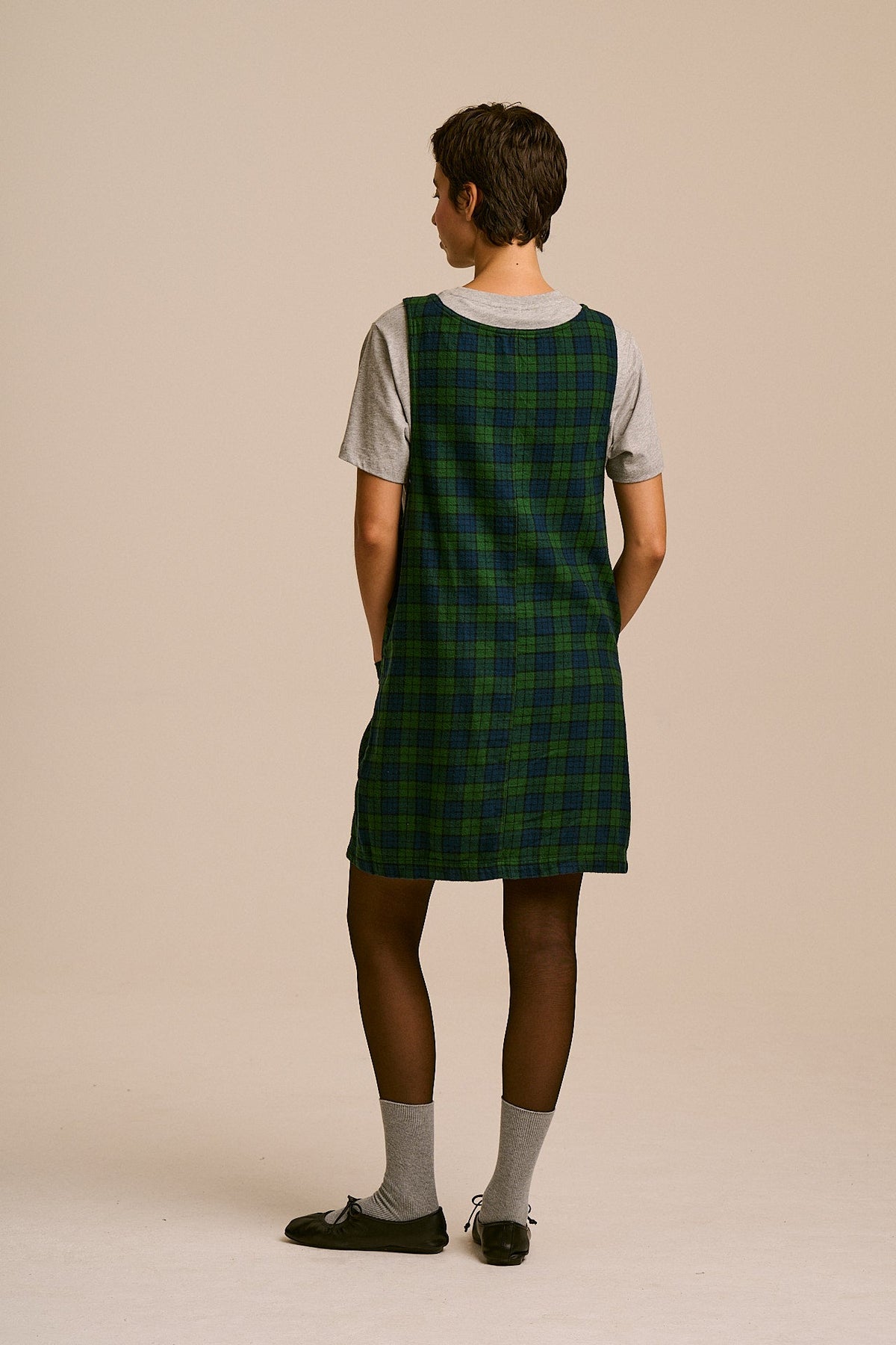 Layla - Mini Brushed Cotton Dress in Wilderness Check