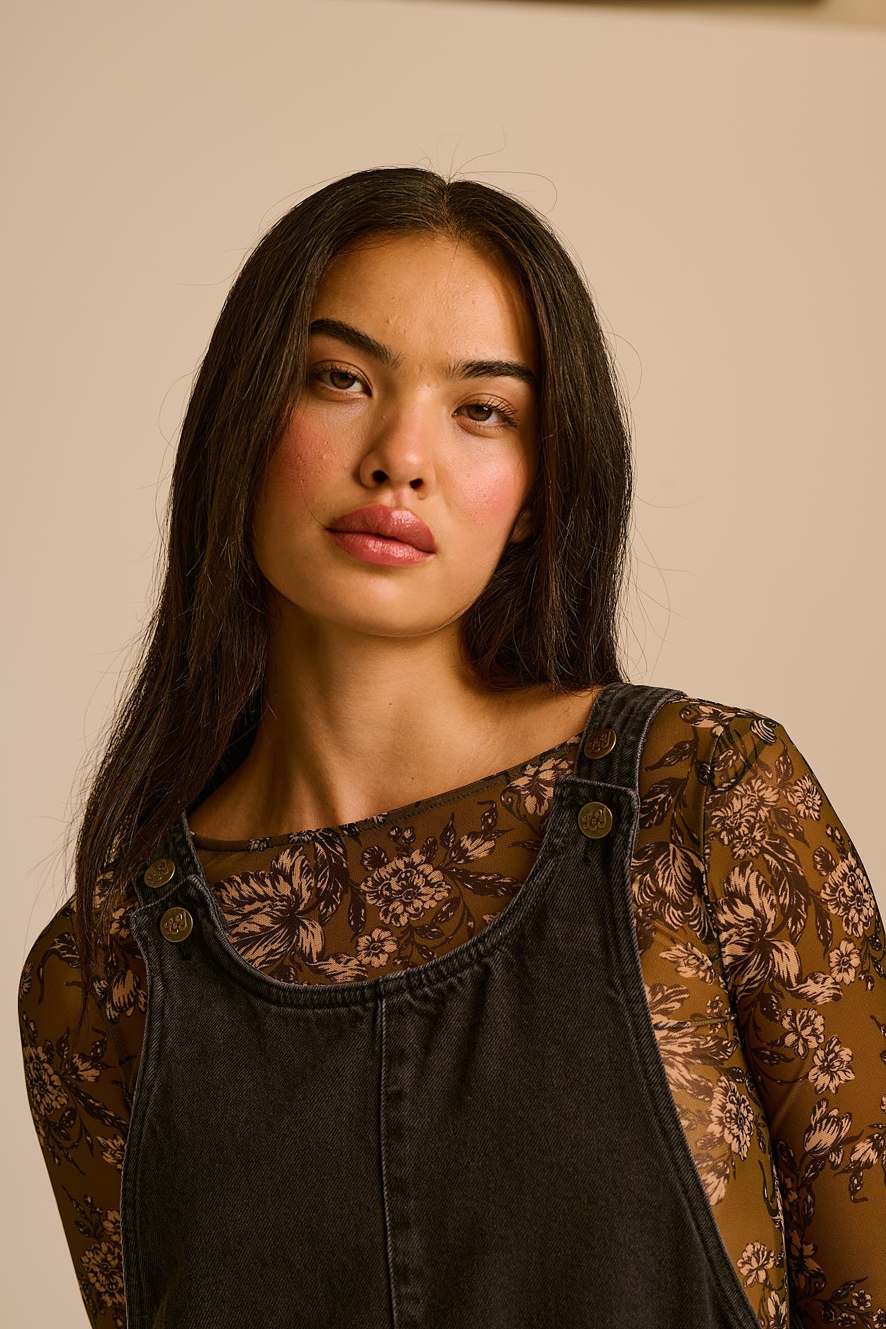 Lily - Denim Midi Dress in Blackwash Denim