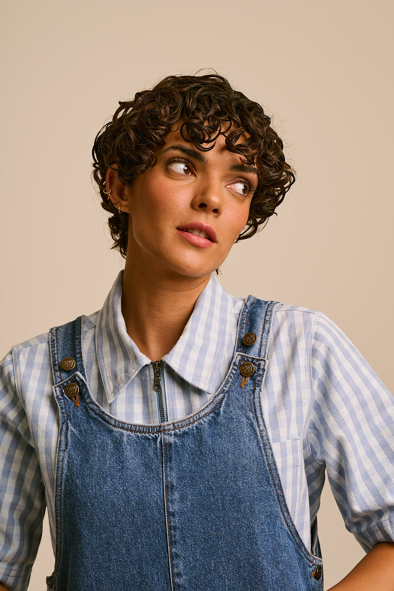 Lily - Denim Midi Dress in Mid Wash
