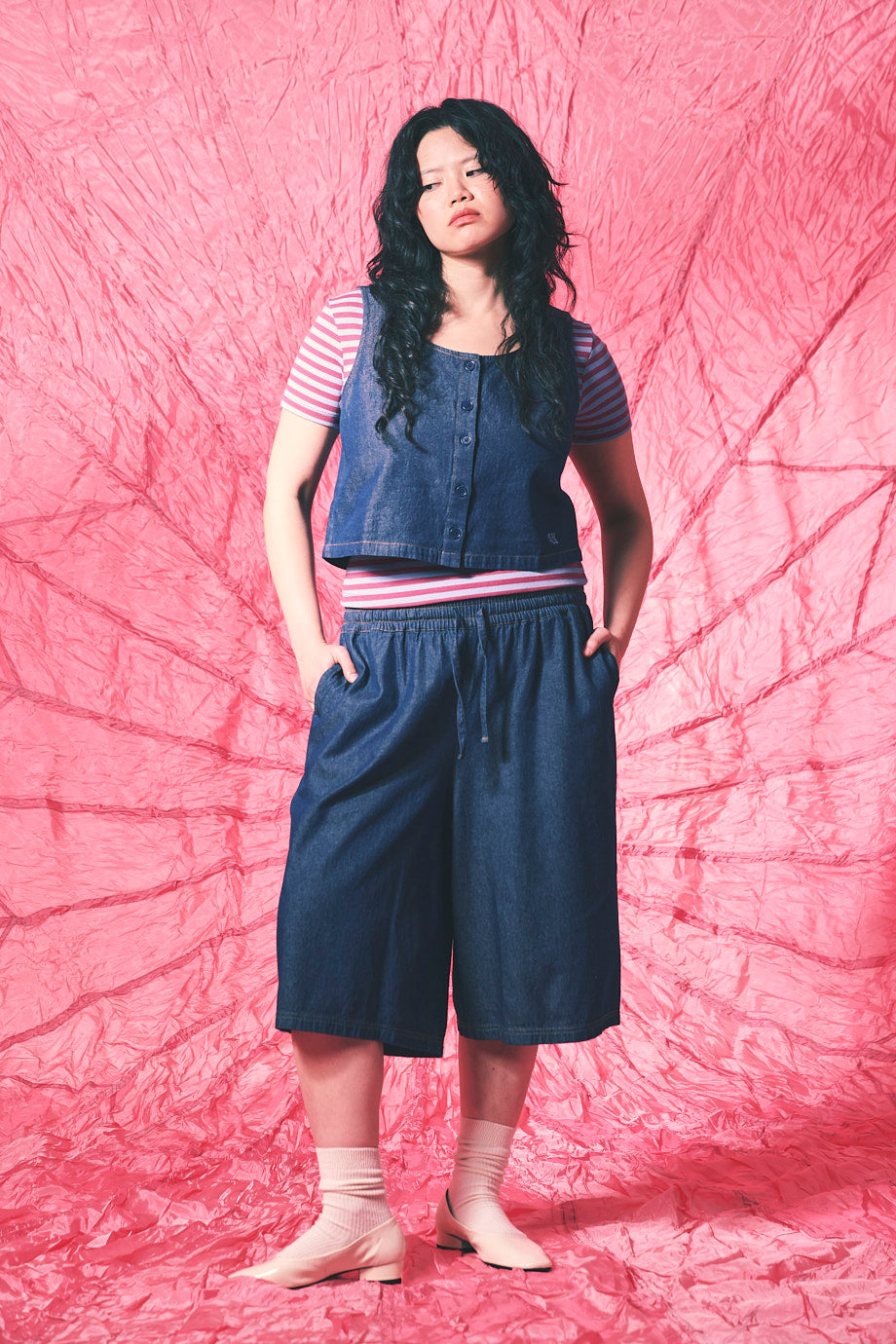 Carlos - Cotton Jorts in Indigo Blue