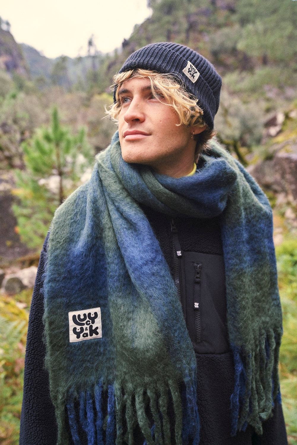 Luca - Knitted Cotton Beanie in Black