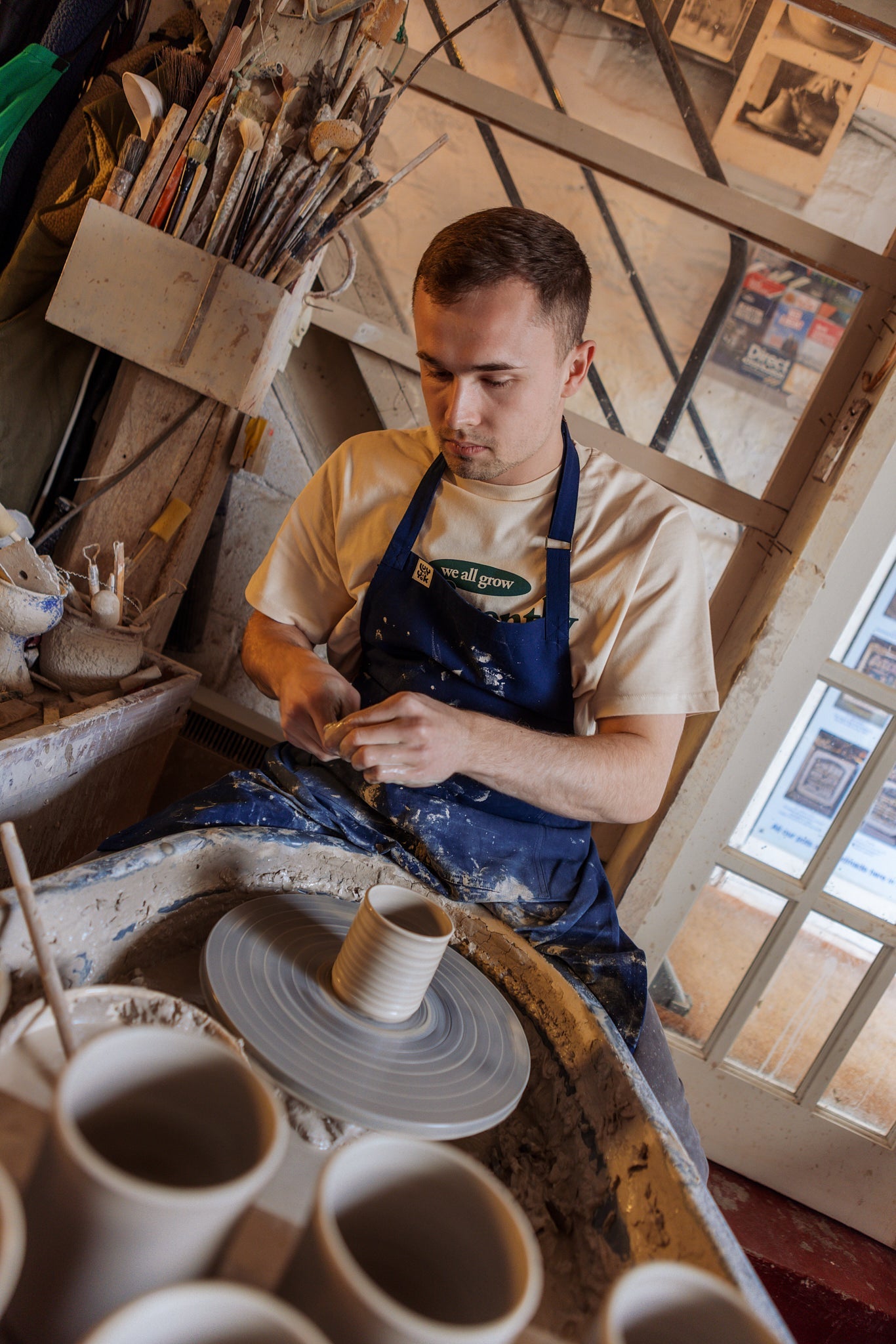 Amaia - Midweight Cotton Apron in Navy