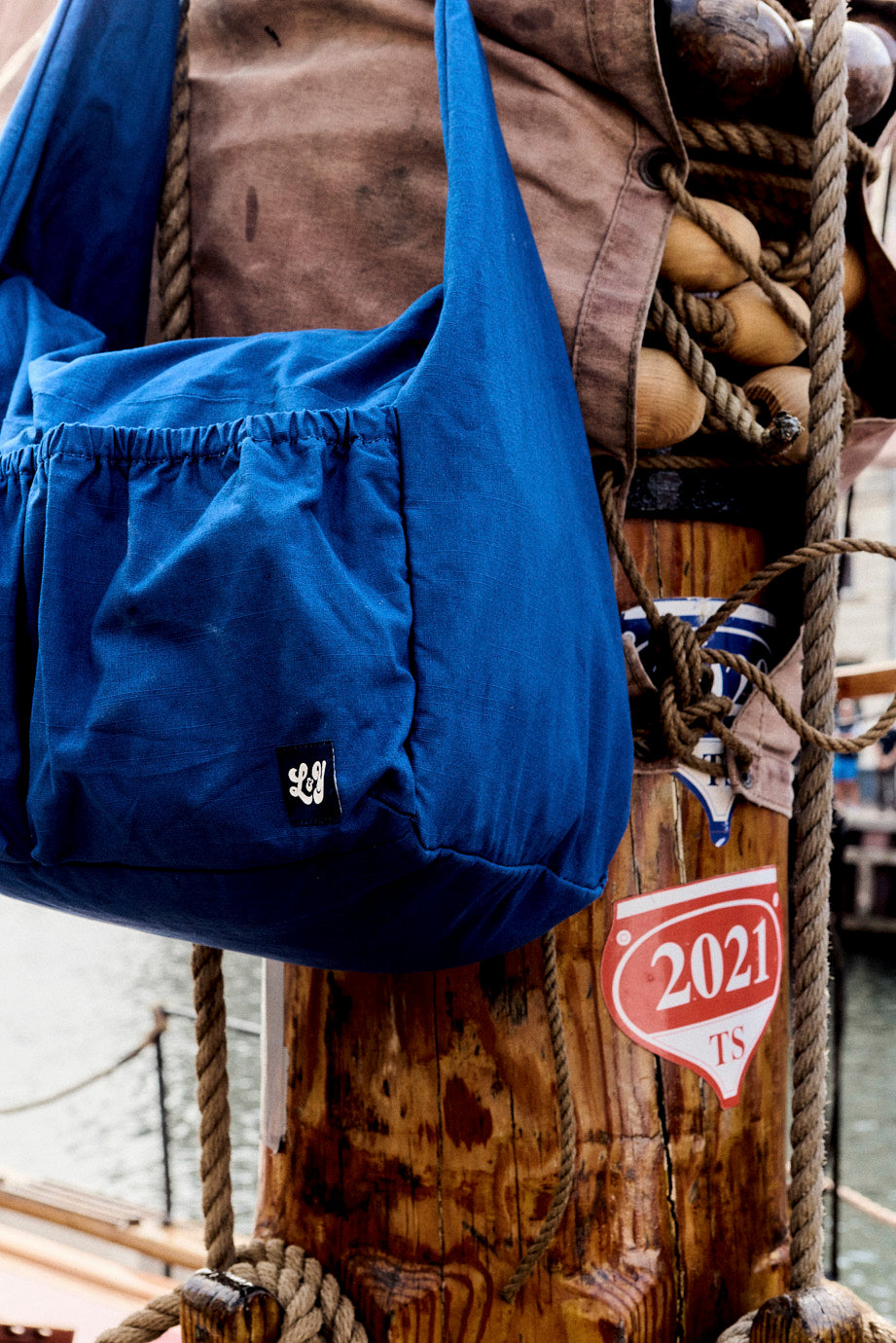 Liza - Cotton Crossbody Bag in Blue