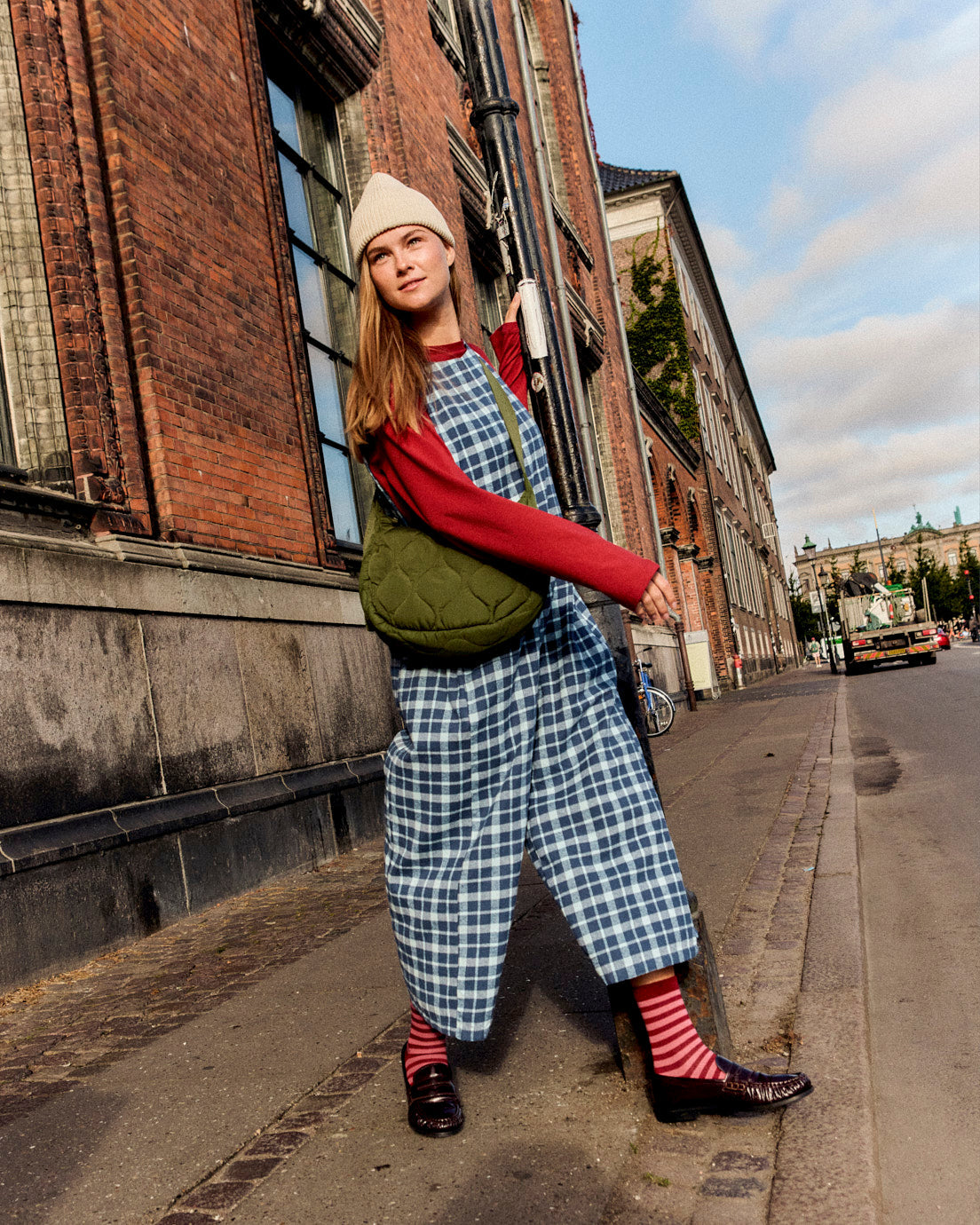 Tilda Wide Leg Jumpsuit - Organic Brushed Cotton in Ahoy Check