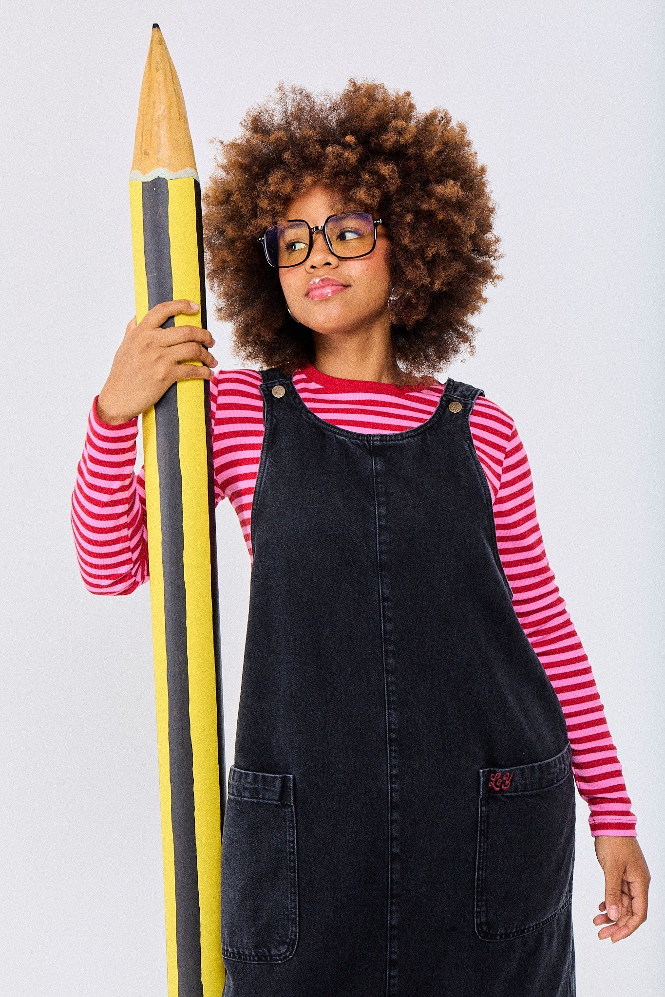 Lily - Denim Midi Dress in Blackwash Denim