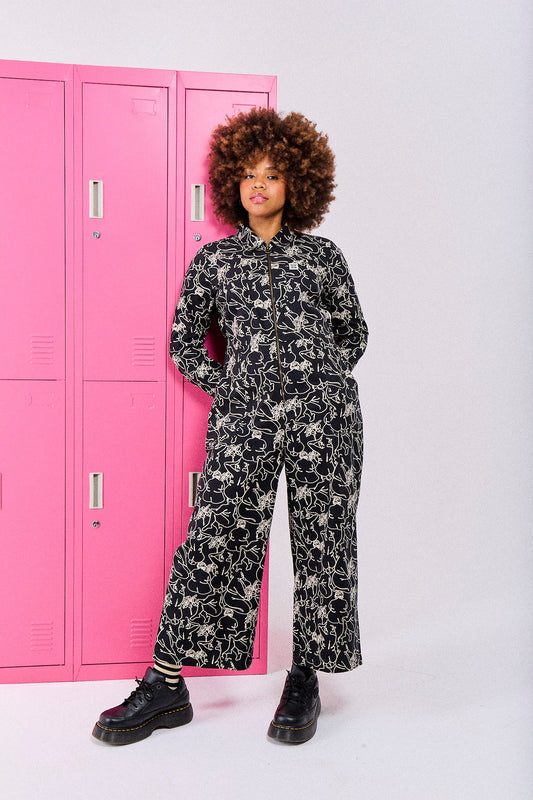 Tavira -  Cotton Long Sleeve Jumpsuit in Bodies Print