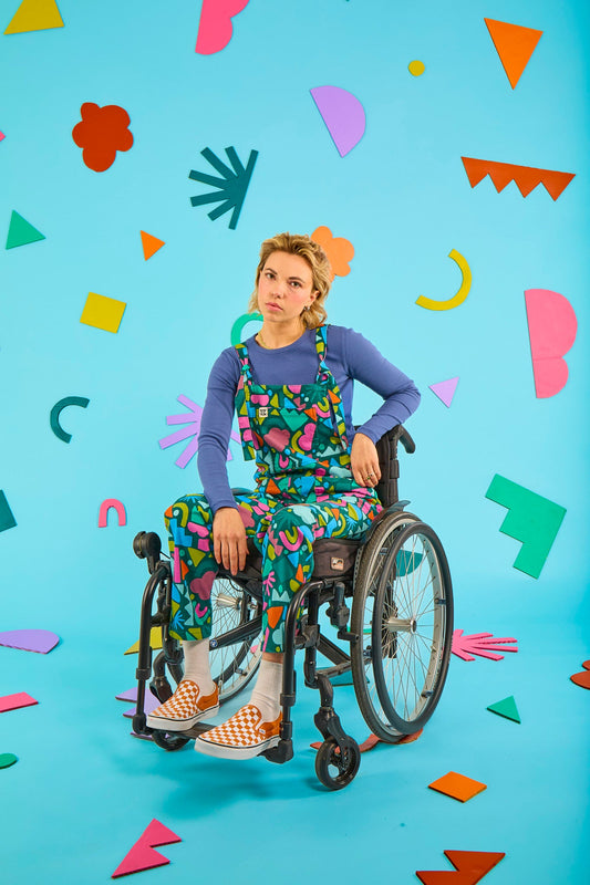 Original - Cotton Dungarees in Bold Shapes
